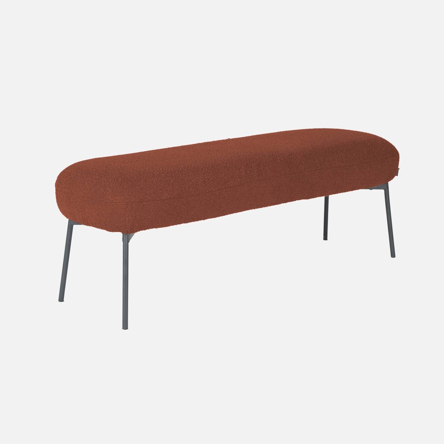 Banc, bout de lit, bouclette texturée, rouille  | sweeek