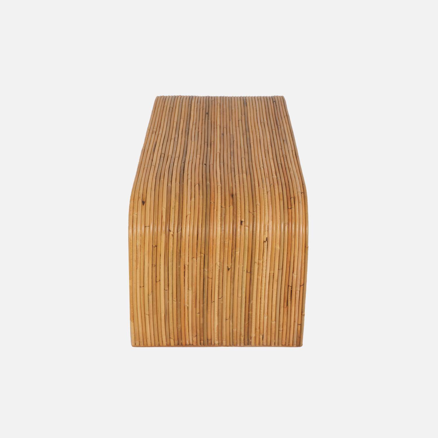 Banc, bout de lit en rotin naturel, 100cm, bords arrondis, L 100 x P 45 x H 40cm Photo4