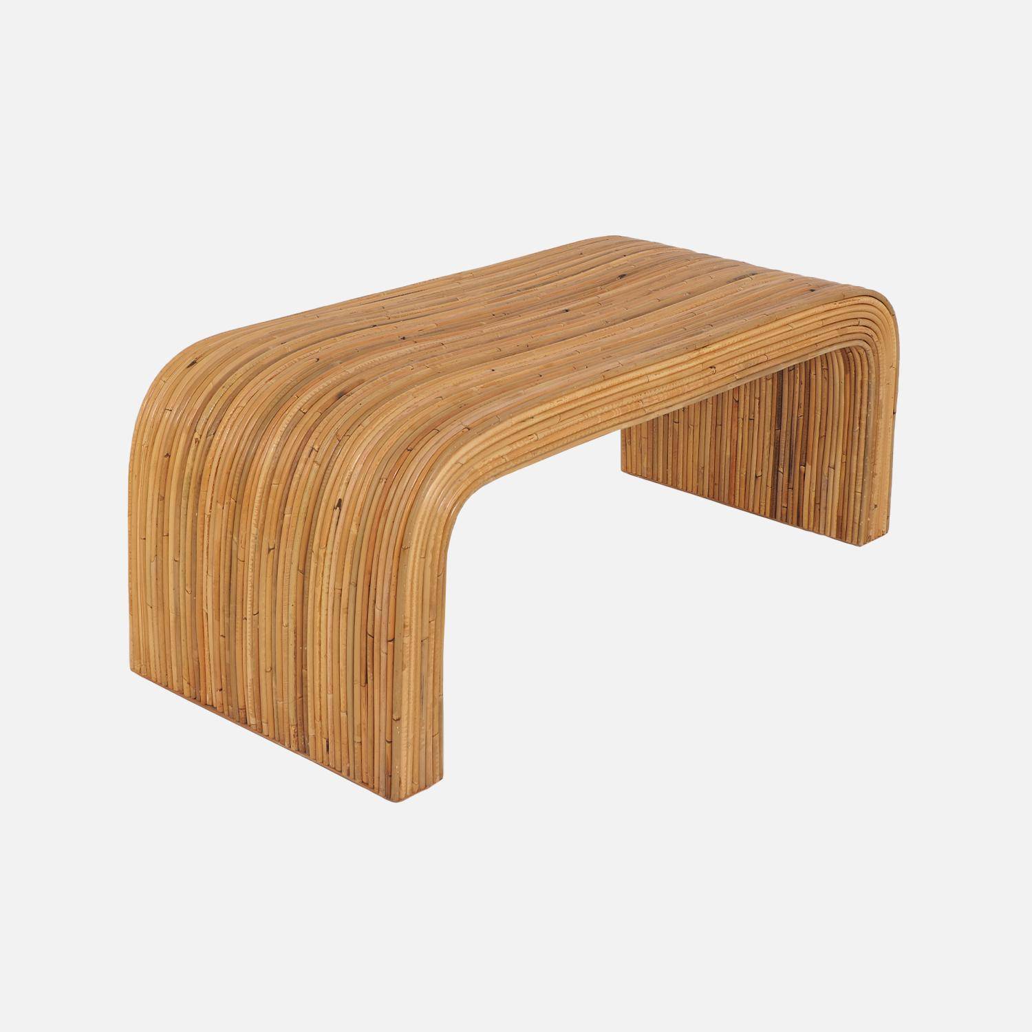 Banc, bout de lit en rotin naturel, 100cm, bords arrondis, L 100 x P 45 x H 40cm Photo3