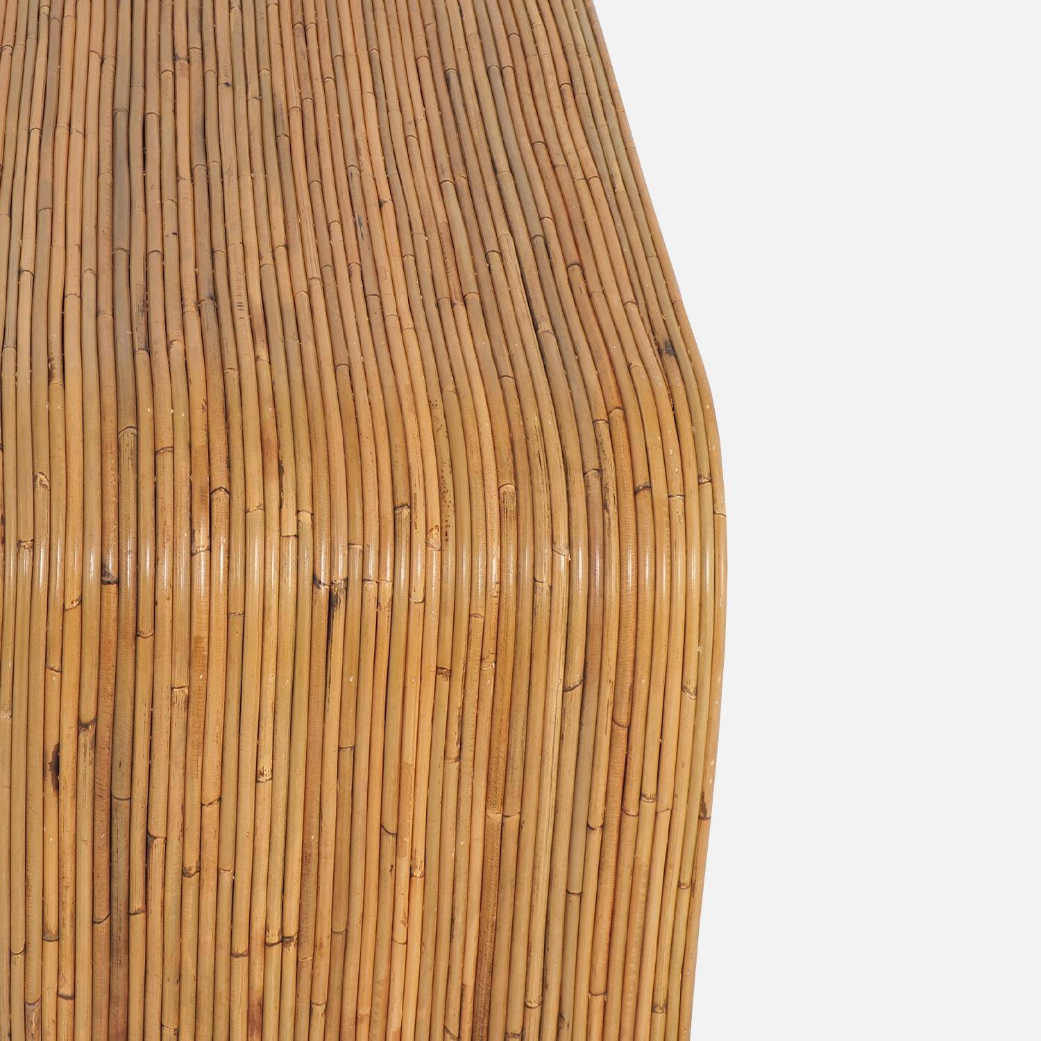 Table basse rectangulaire en rotin naturel, 110cm, bords arrondis, L 110 x P 60 x H 40cm Photo5