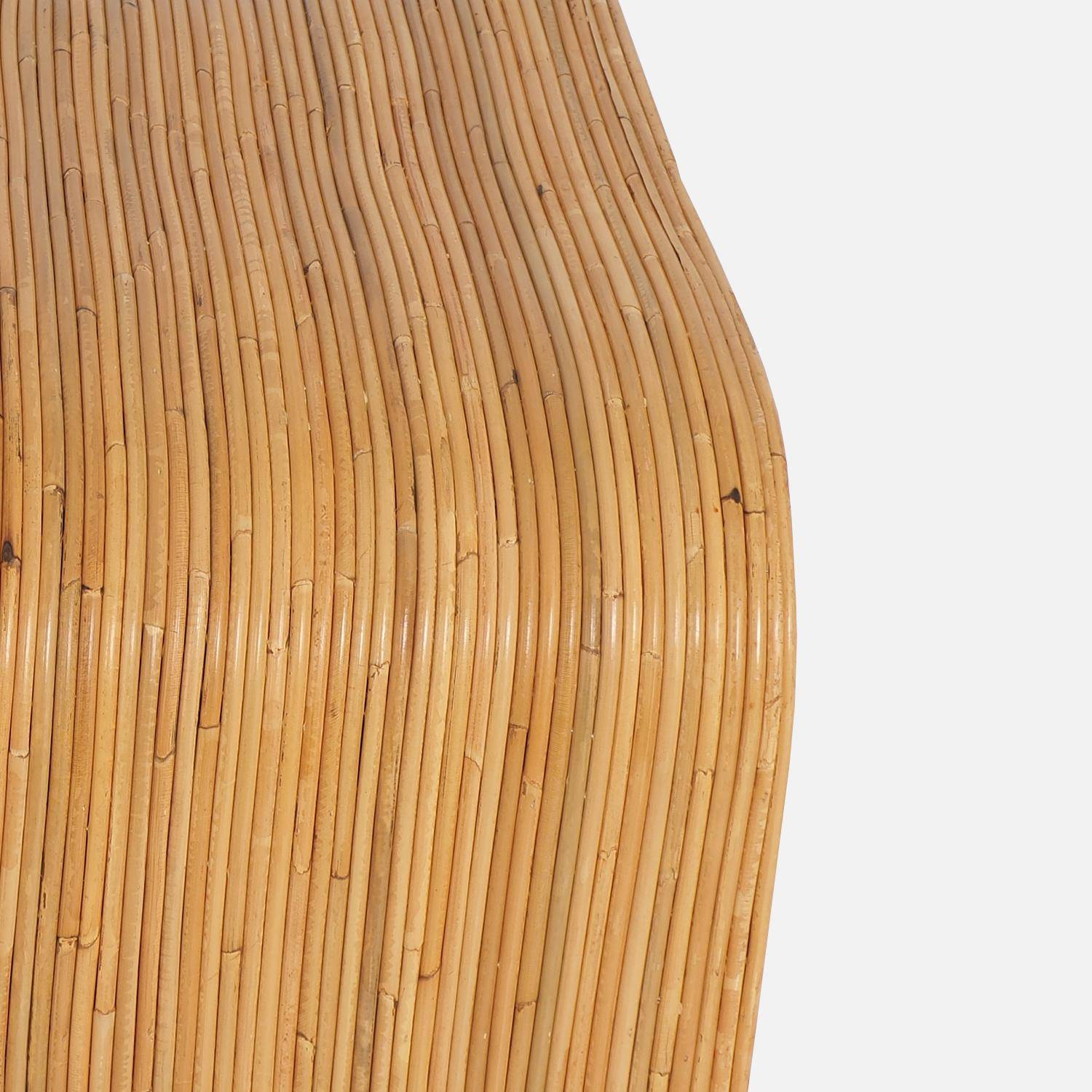 Table basse carrée en rotin naturel, 110cm, bords arrondis, L 80 x P 80 x H 40cm Photo5