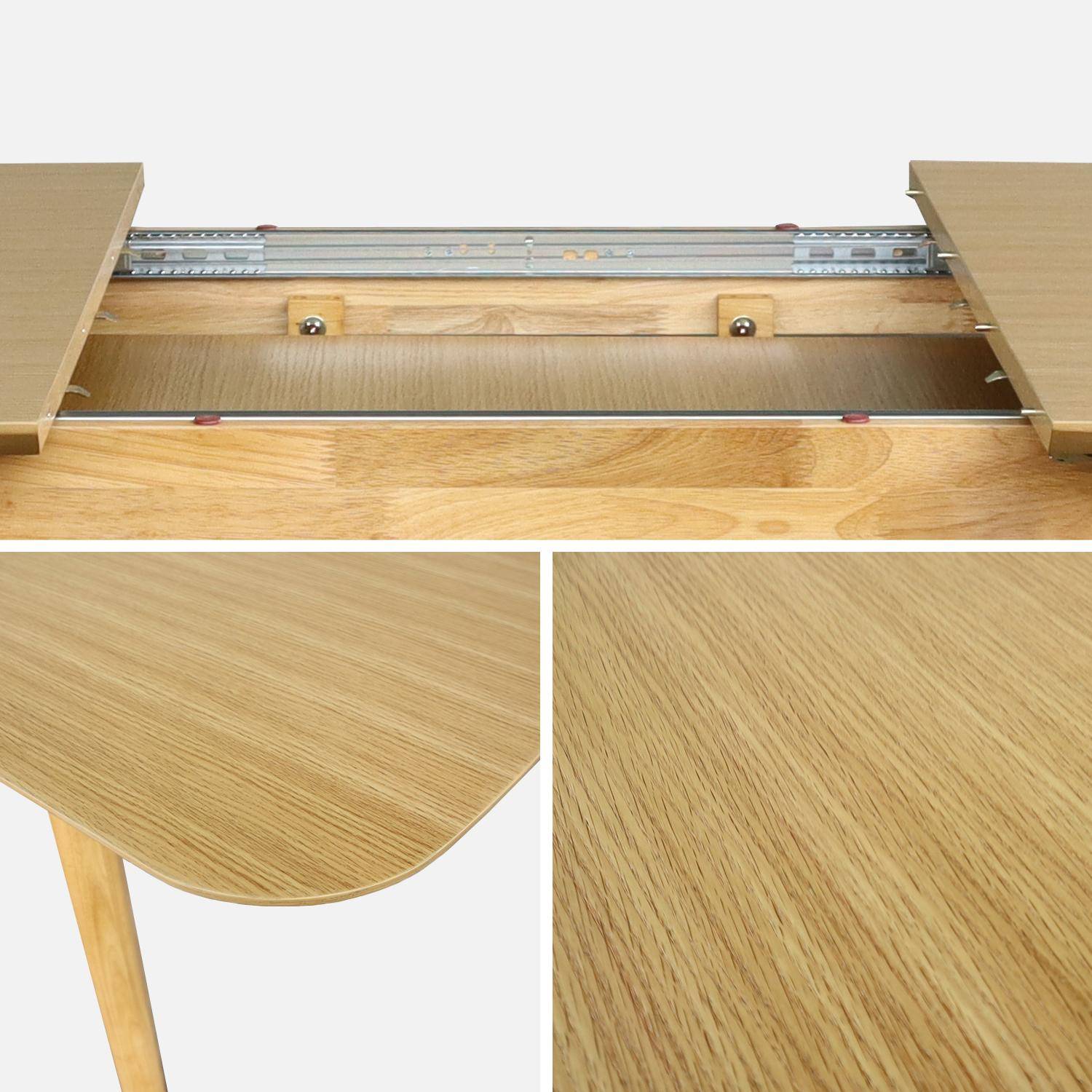 Ausziehbarer Esstisch rechteckig 160 - 210 cm, Eichenfurnier und Hevea-Holz, naturfarben, B 160/210 x T 90 x H 76 cm - Holy Photo7