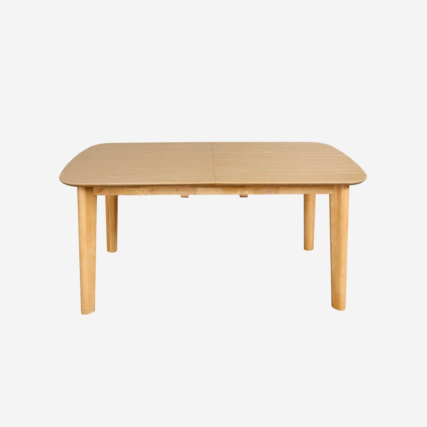 Ausziehbarer Esstisch rechteckig 160 - 210 cm, Eichenfurnier und Hevea-Holz, naturfarben, B 160/210 x T 90 x H 76 cm - Holy,sweeek,Photo6