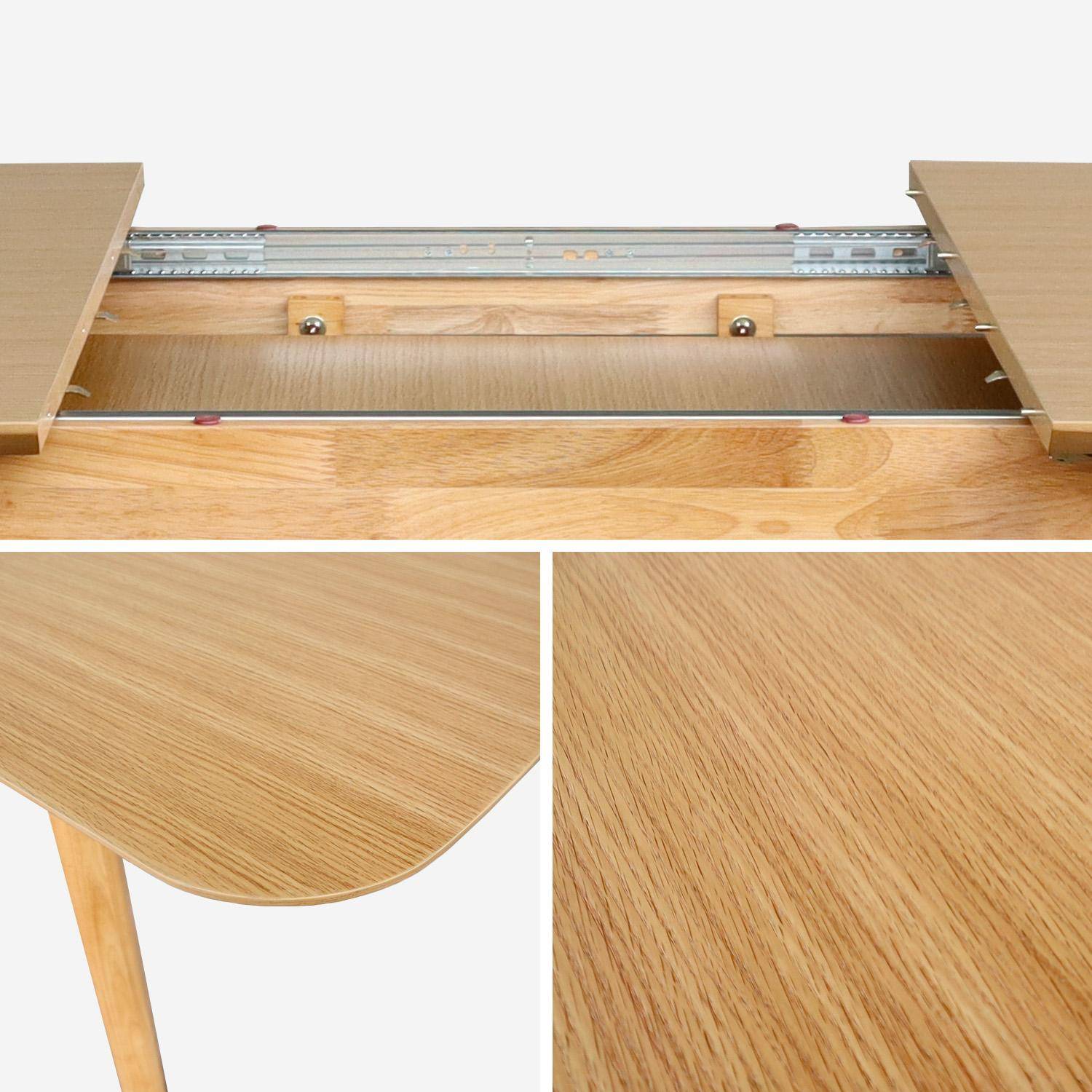 Ausziehbarer Esstisch rechteckig 160 - 210 cm, Eichenfurnier und Hevea-Holz, naturfarben, B 160/210 x T 90 x H 76 cm - Holy,sweeek,Photo9