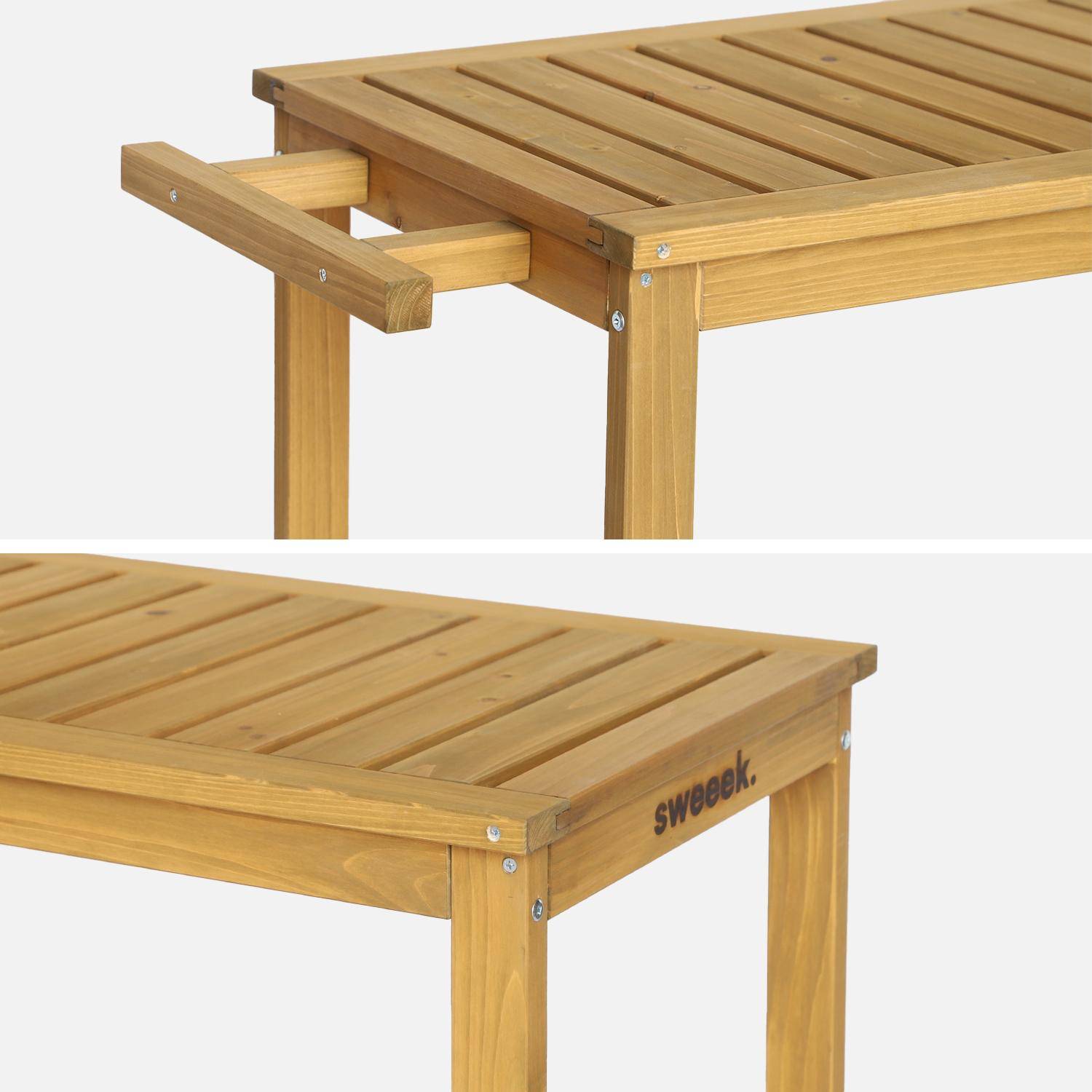 Aparador de barbacoa de madera con ruedas, Aulne, Madera, 95x47x74 cm Photo5