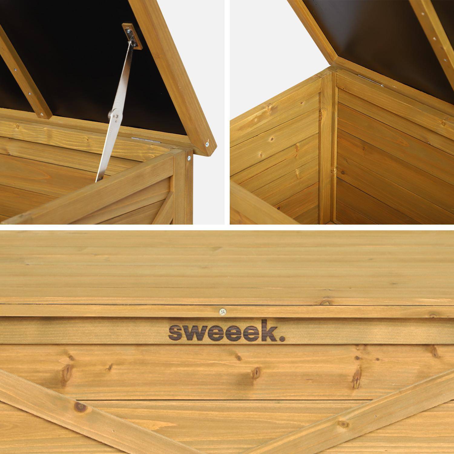 Aufbewahrungsbox aus Tannenholz 80 cm, naturfarben, L80 x T48 x H50cm, Inhalt 100L - Alysse Photo6