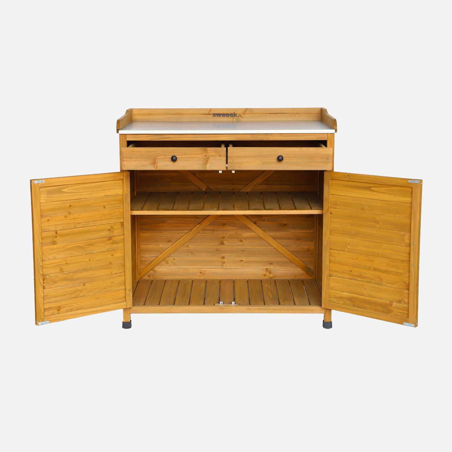 Mueble de almacenaje y jardinerìa de madera de abeto, Azalee, Madera, 102x52.8x103.5 cm Photo7