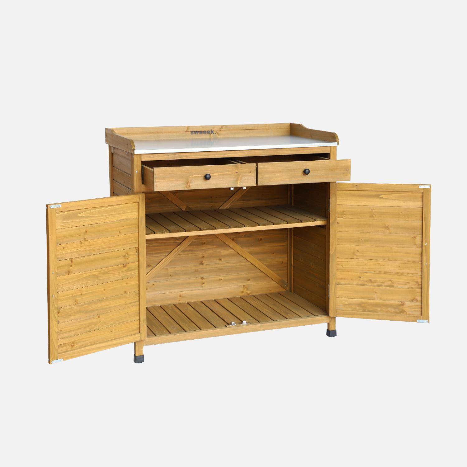 Mueble de almacenaje y jardinerìa de madera de abeto, Azalee, Madera, 102x52.8x103.5 cm,sweeek,Photo3