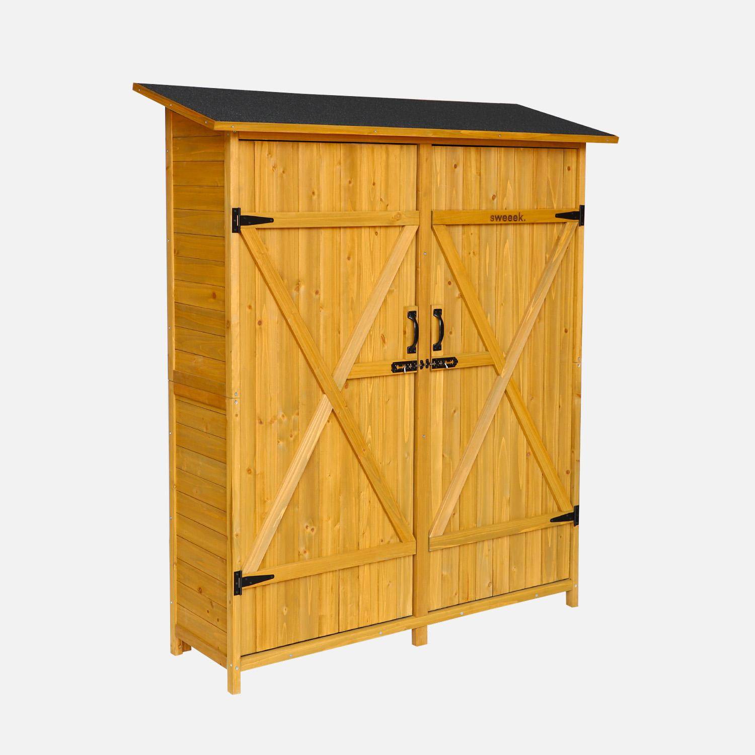 Caseta de jardín de 140cm en madera de abeto, Aubepine, Madera, 140x50x162 cm Photo1