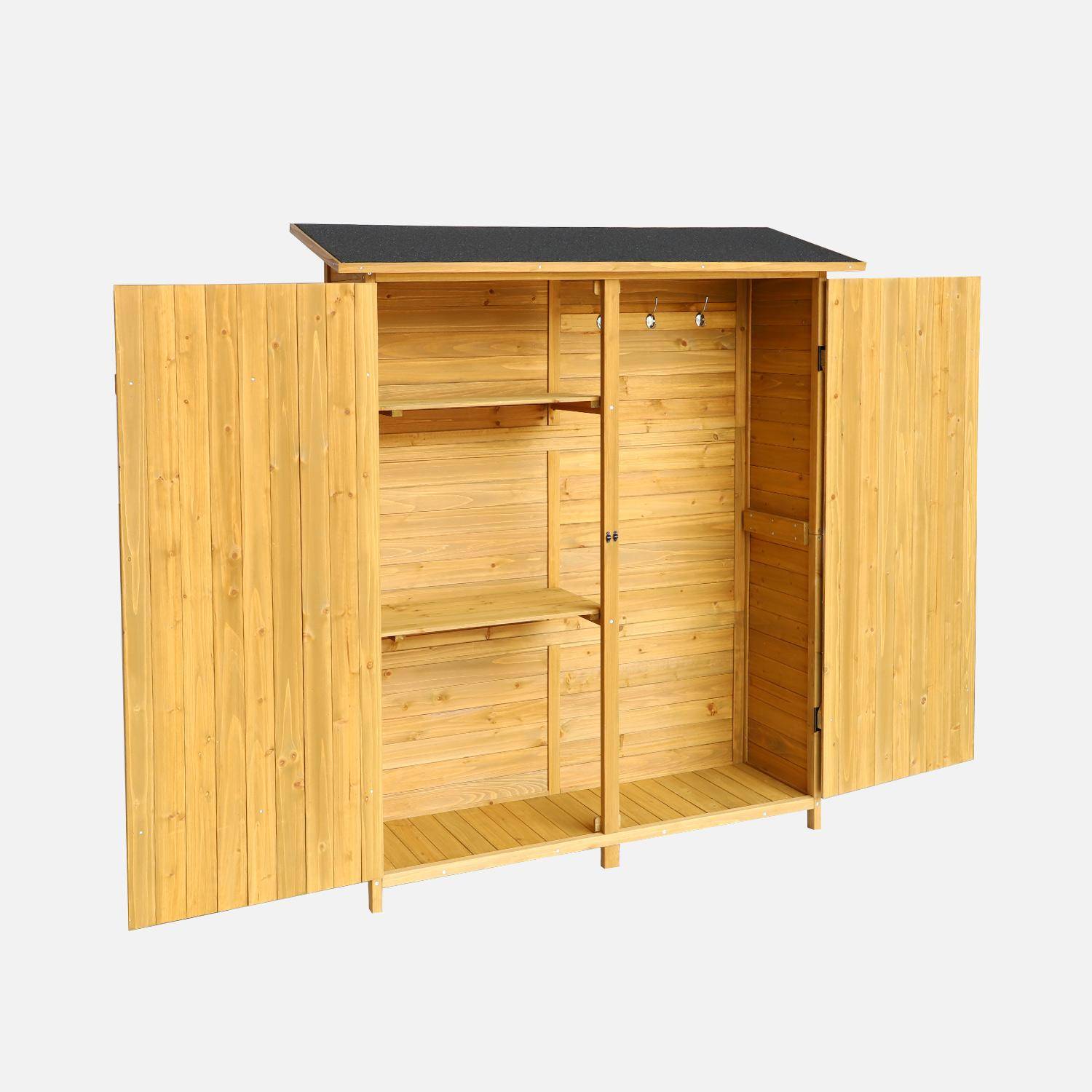 Caseta de jardín de 140cm en madera de abeto, Aubepine, Madera, 140x50x162 cm Photo3