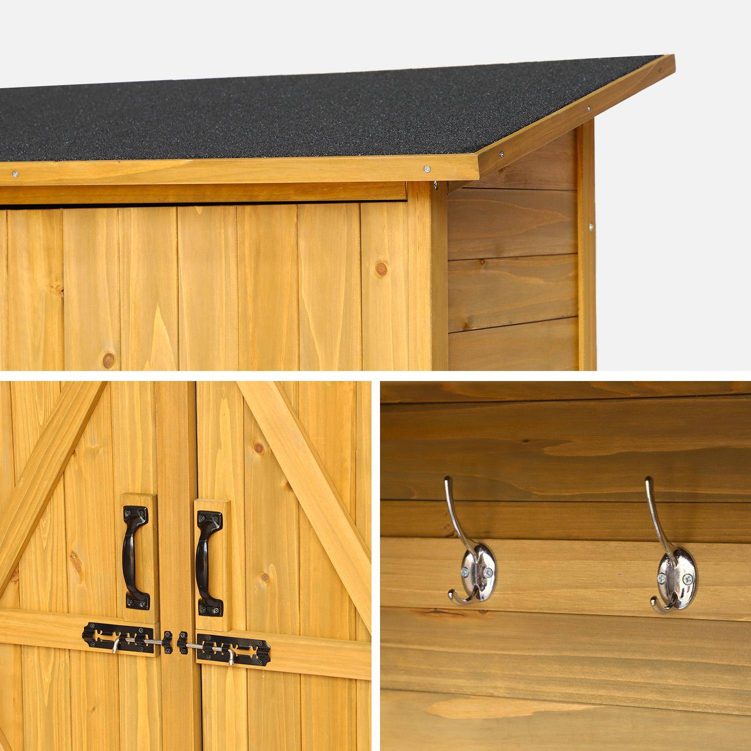 Caseta de jardín de 140cm en madera de abeto, Aubepine, Madera, 140x50x162 cm Photo5