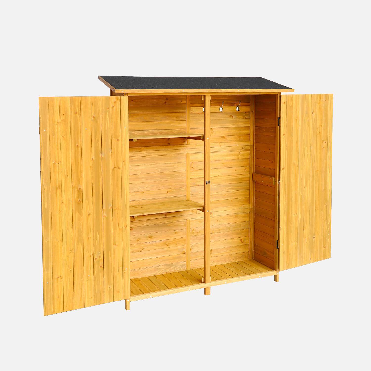 Caseta de jardín de 140cm en madera de abeto, Aubepine, Madera, 140x50x162 cm Photo6