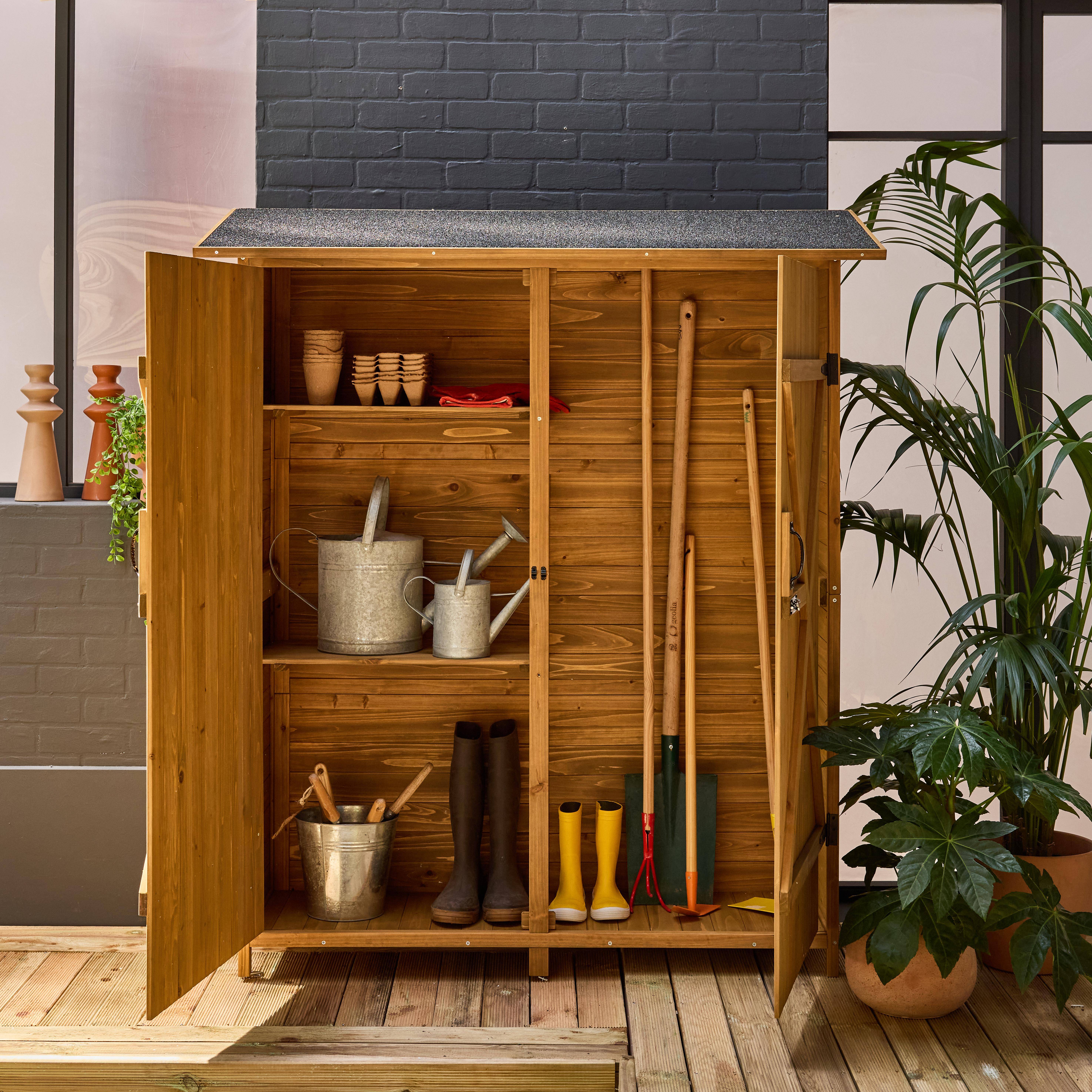 Caseta de jardín de 140cm en madera de abeto, Aubepine, Madera, 140x50x162 cm,sweeek,Photo2