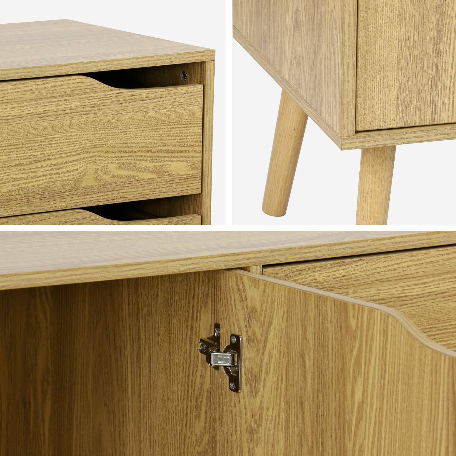 160cm walnut wood-effect sideboard, Nepal, Ash effect, 160x40x80 cm Photo5