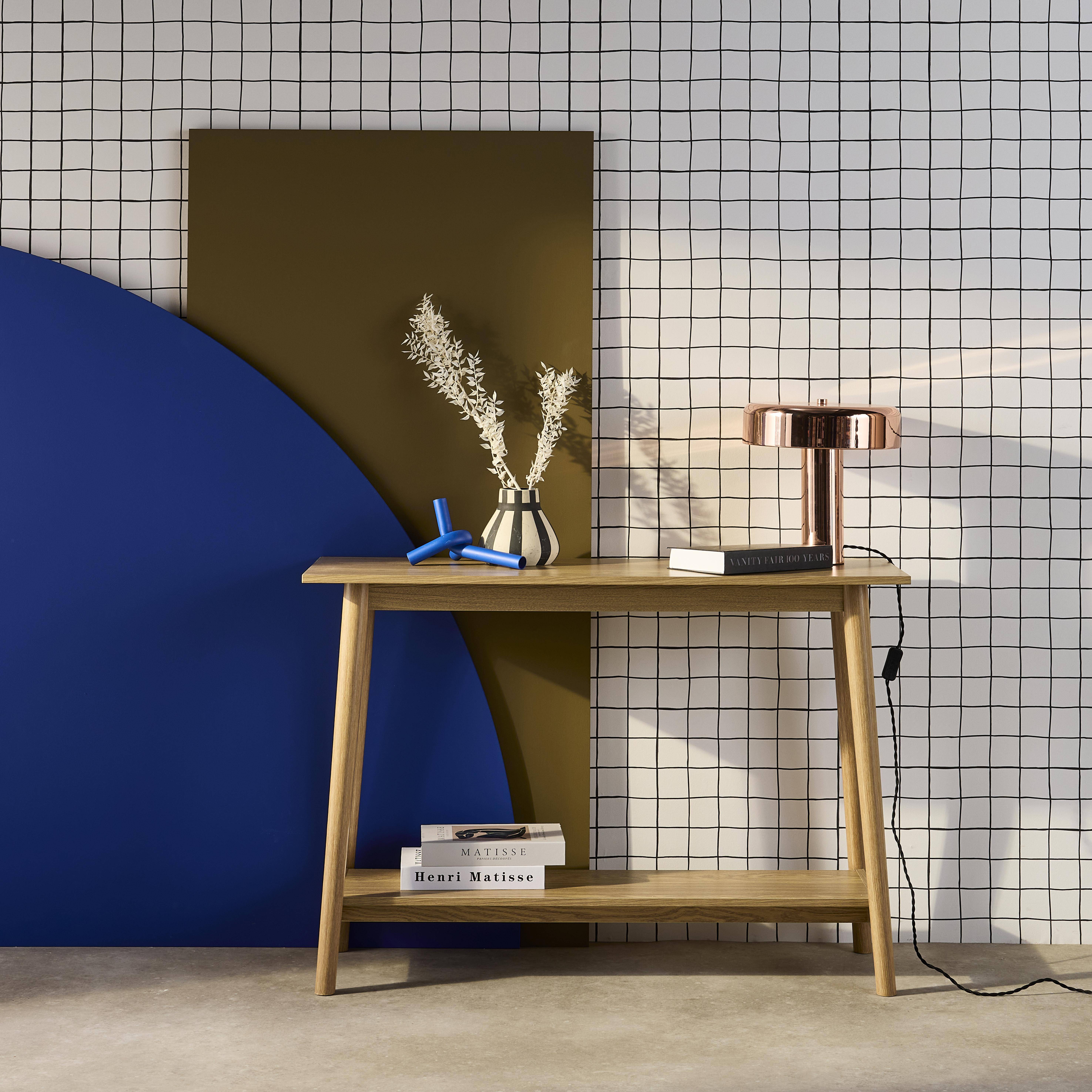 Scandinavische essenhouten sidetable, 1 plank Photo1