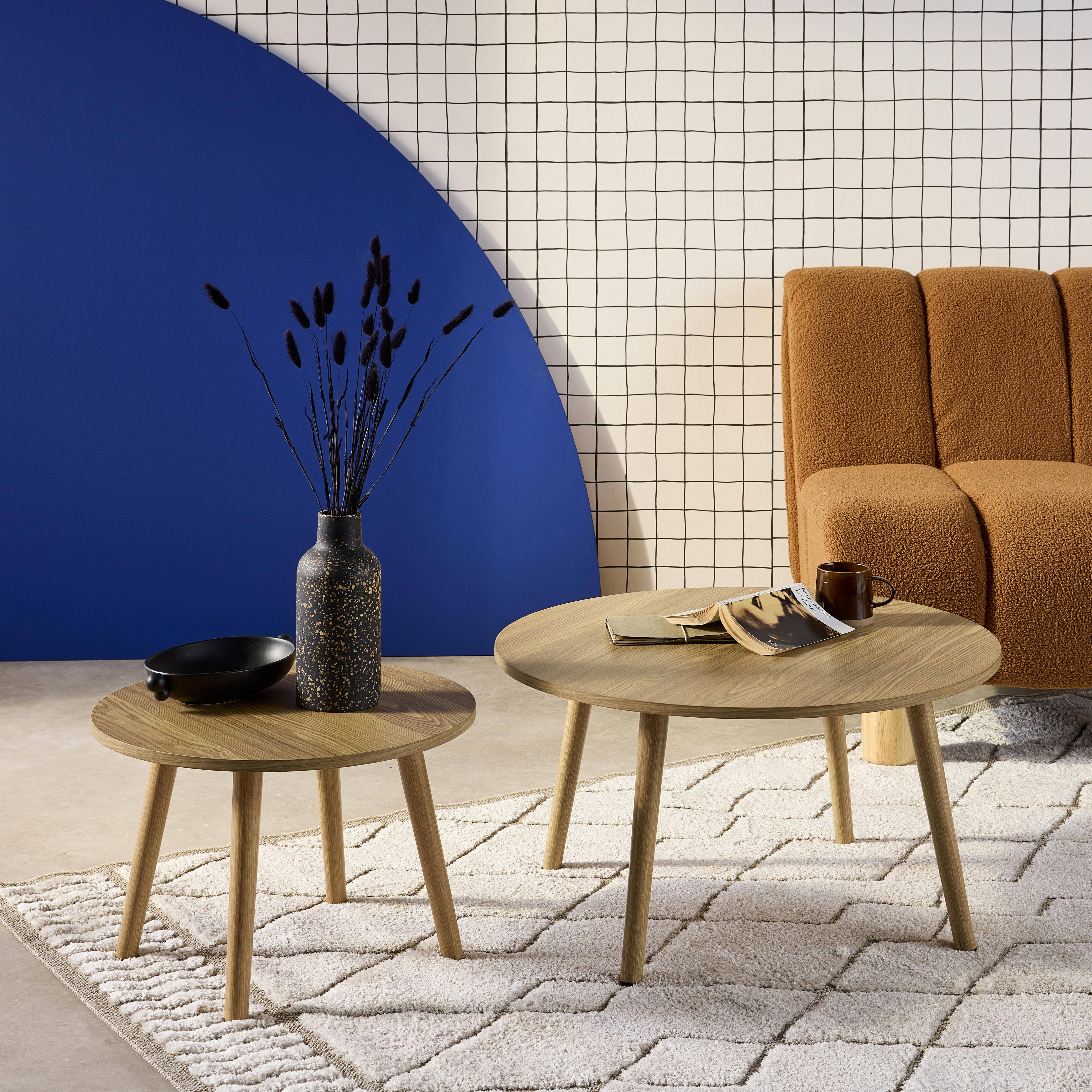 センターテーブル・ローテーブル ACME Furniture BALBOA COFFEE TABLE Set of 2 Nepal ash effect round coffee tables | sweeek