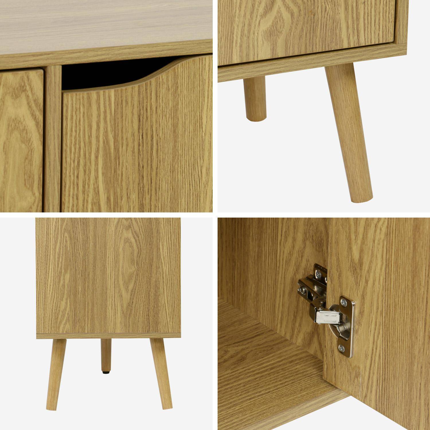120cm walnut-effect sideboard with 3 doors and 3 shelves, Nepal, Ash effect, 120x39x73.5 cm Photo3