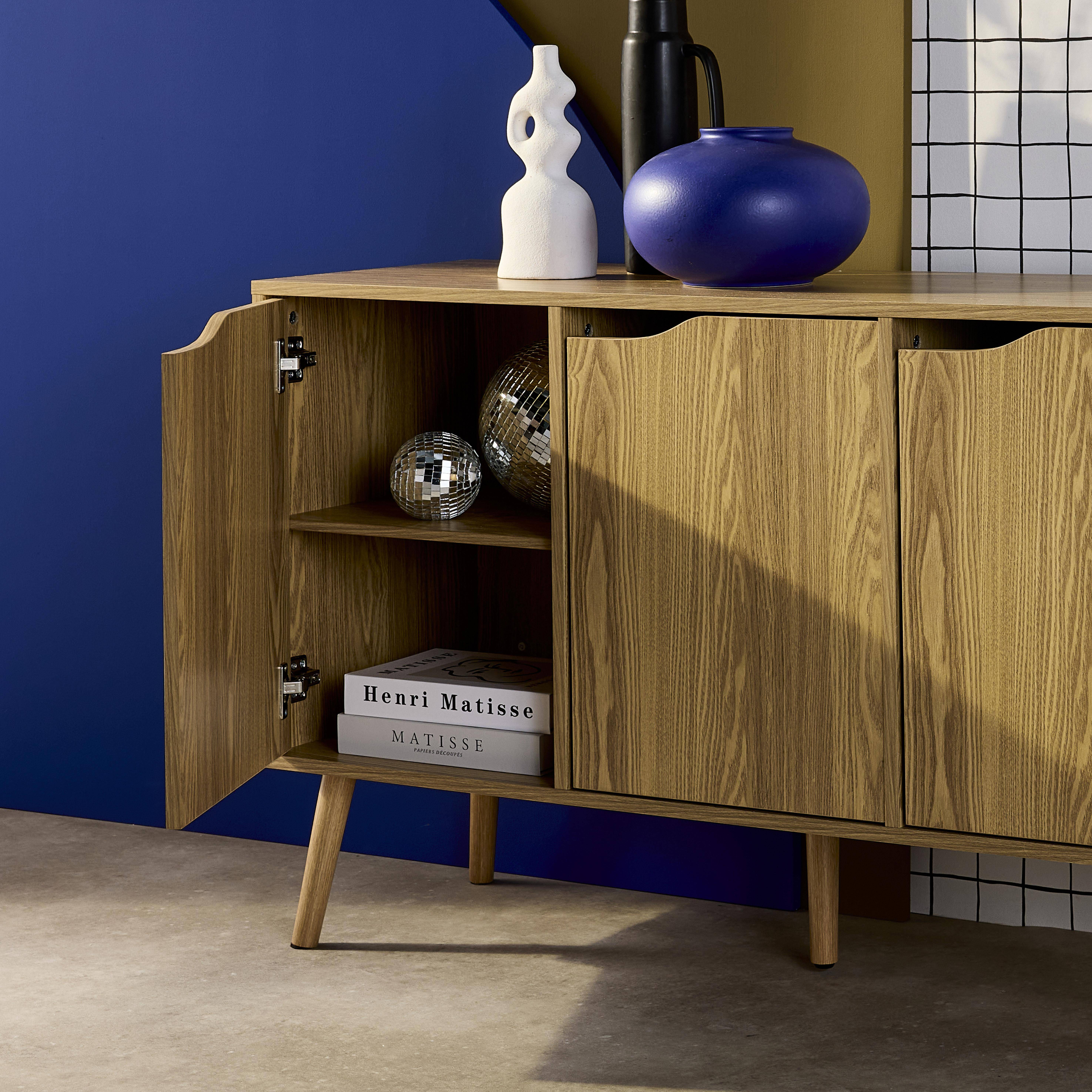 Sideboard in Eschenoptik mit 3 Türen und 3 Einlegeböden, 120 cm - Nepal Photo3