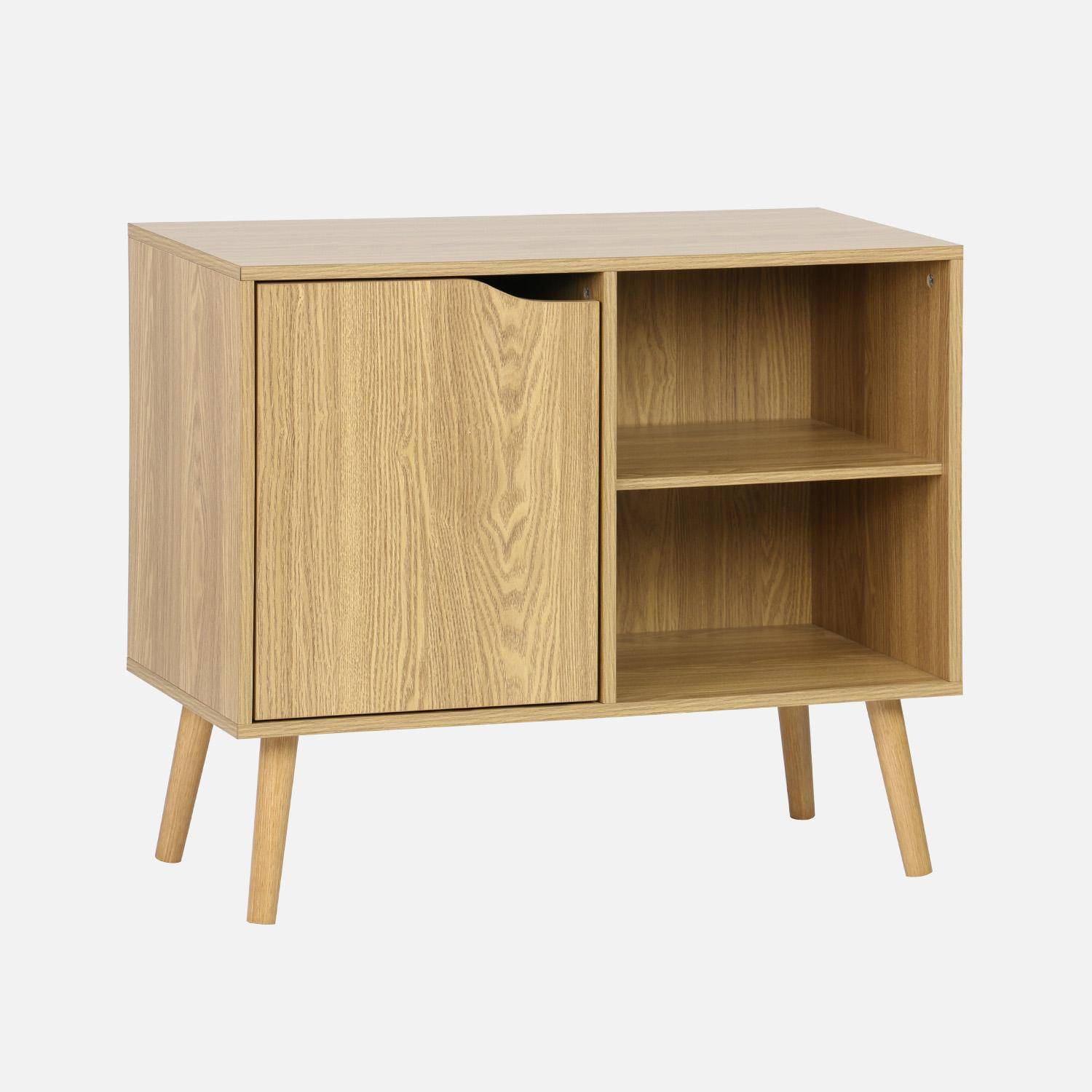 Sideboard in Eschenoptik 1 Tür, 2 Einlegeböden, 80 cm - Nepal Photo1