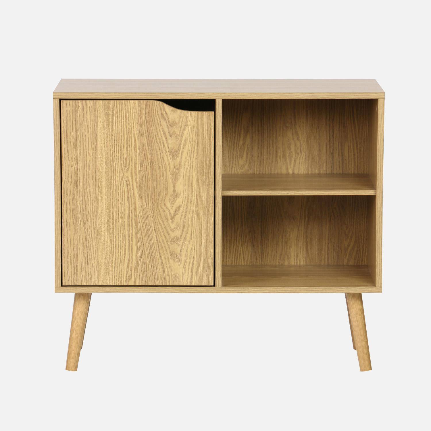 Sideboard in Eschenoptik 1 Tür, 2 Einlegeböden, 80 cm - Nepal Photo2
