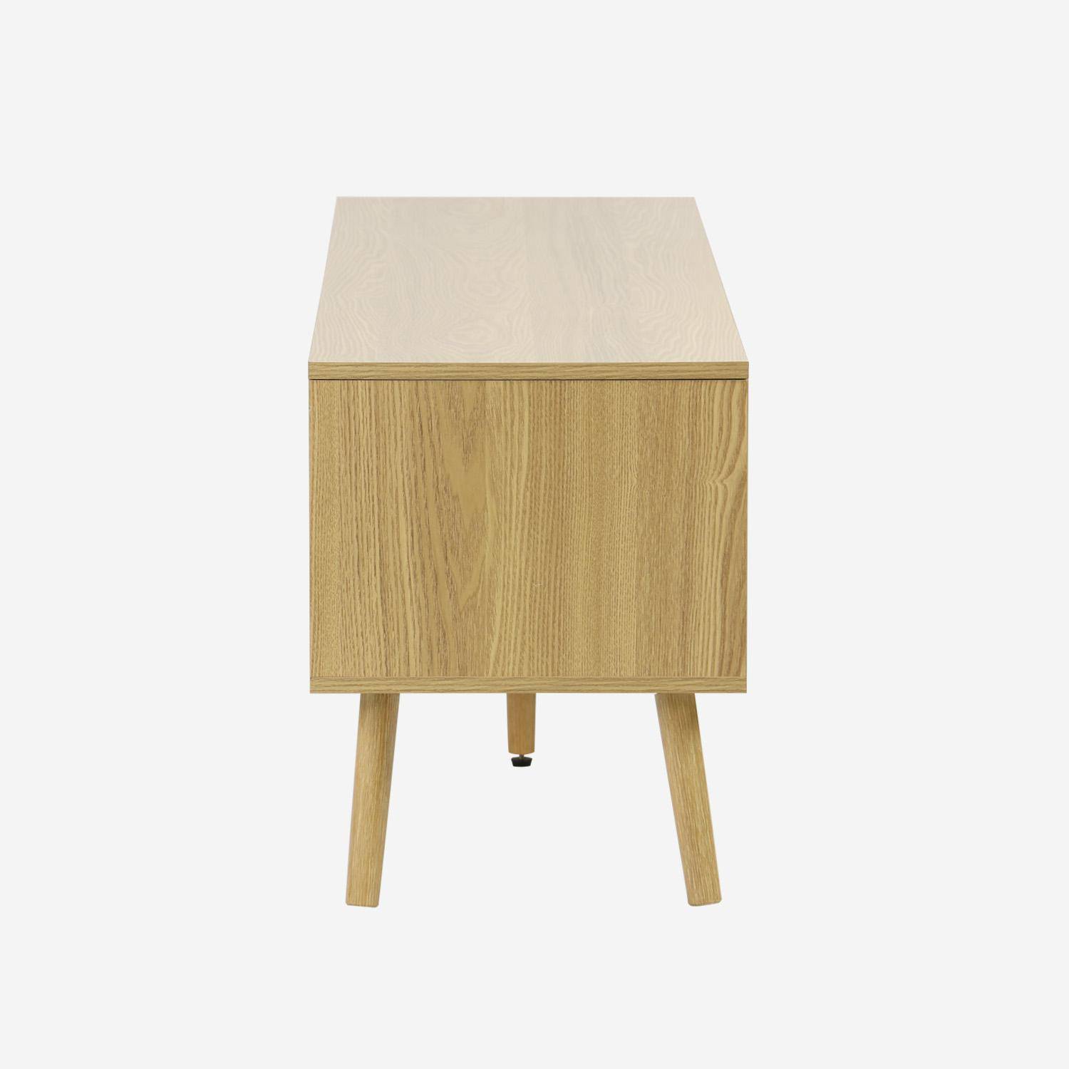Mueble de TV en acabado estilo nogal con 2 puertas, 160cm, Nepal, Efecto fresno, 160x40x50 cm Photo4