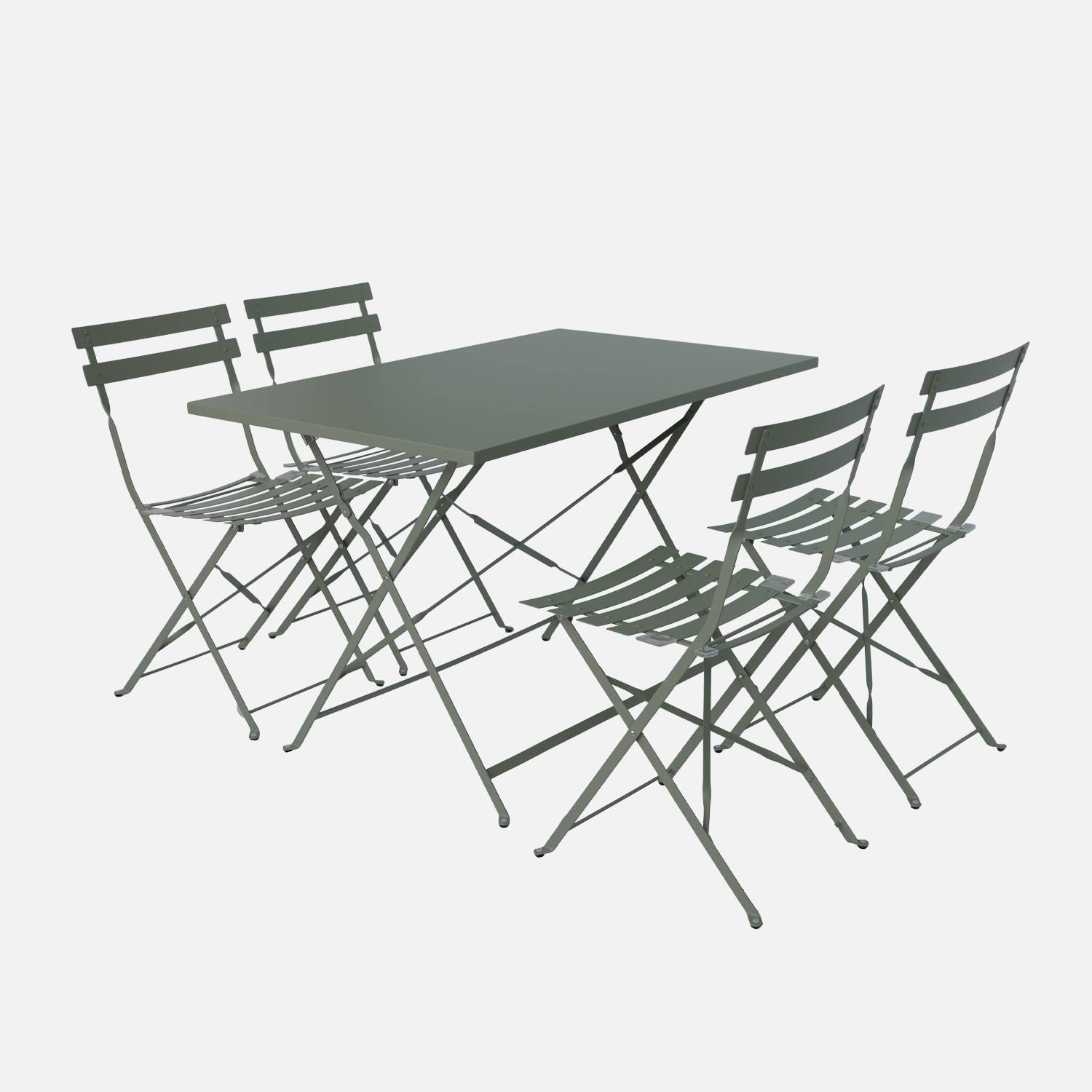 Rechthoekige inklapbare bistro tuinset 110 x 70cm, kaki