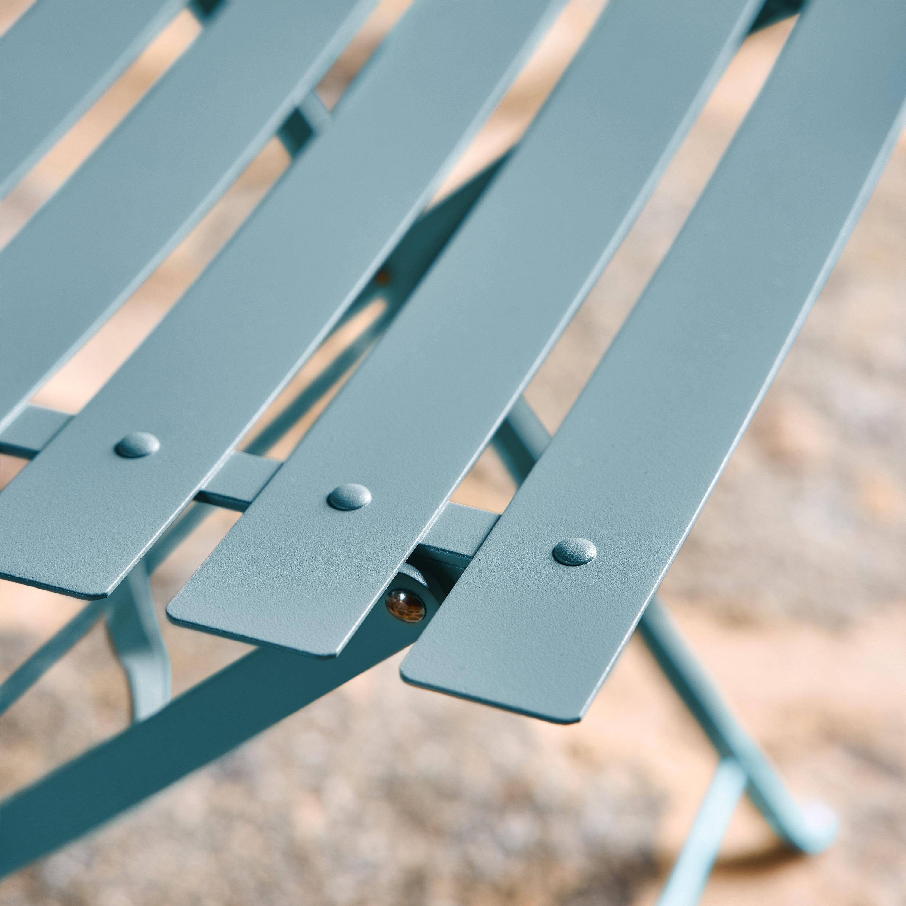 Lot de 2 chaises de jardin bistrot pliables en acier thermolaqué, 49,5 x 41 x 80,5cm Photo5