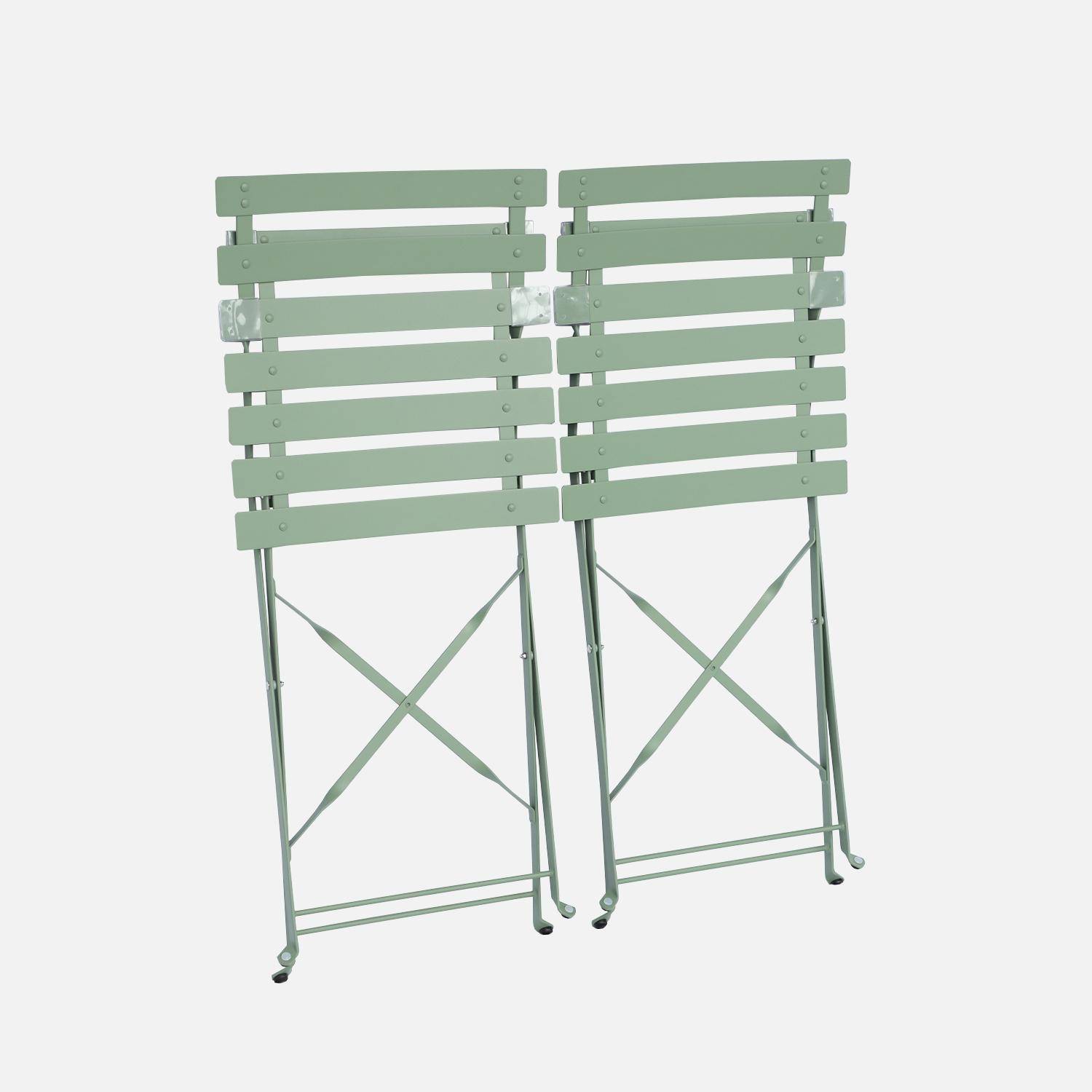 Set van 2 inklapbare bistrostoelen van gepoedercoat staal, 49,5 x 41 x 80,5cm Photo5