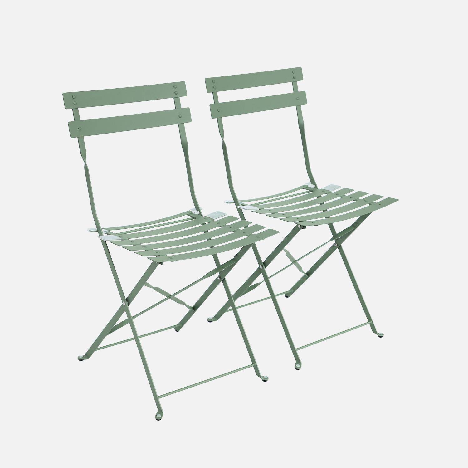 Set of 2 I sweeek folding garden chairs in grey-green powder