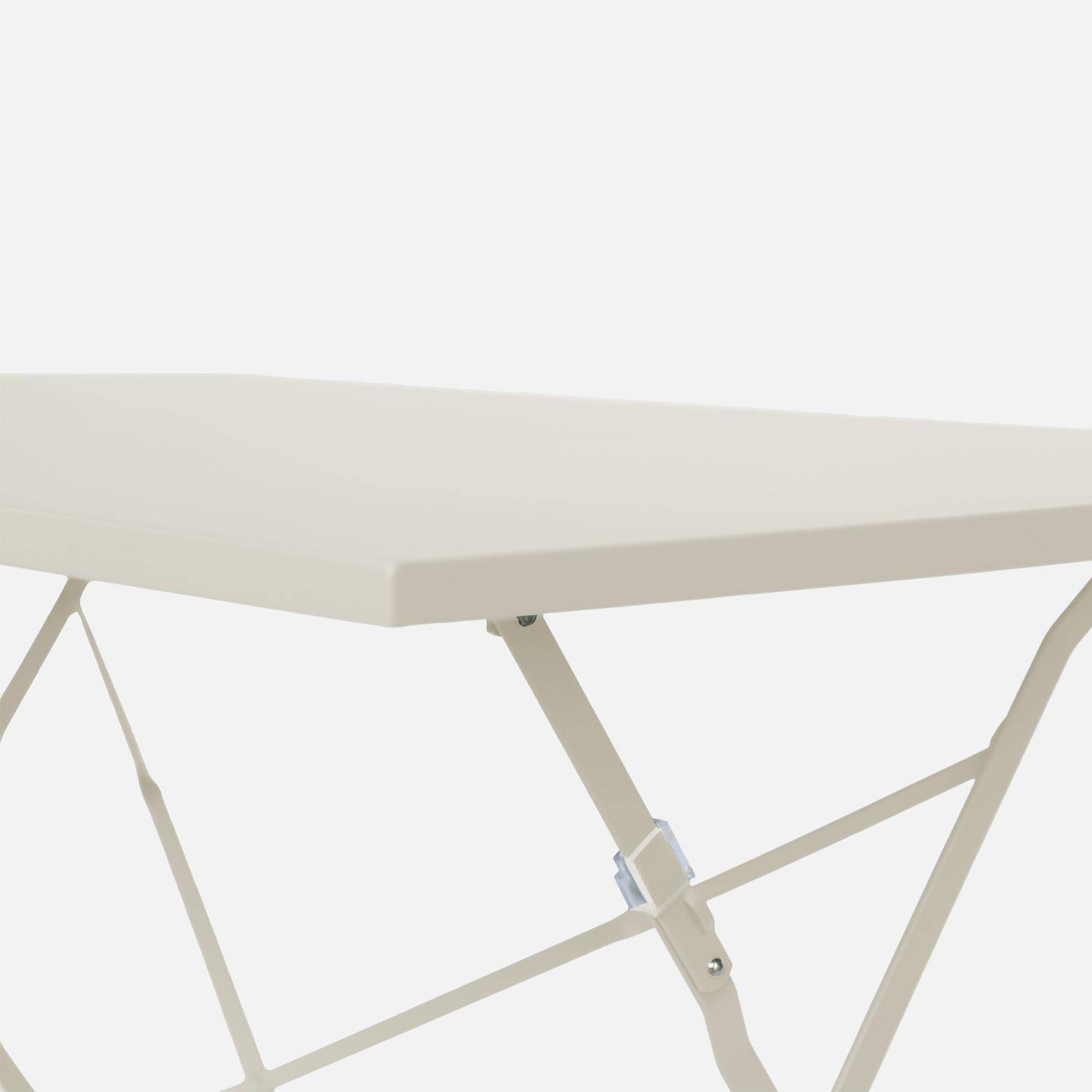 Mesa de jardín bistro plegable de metal 110x70cm, 4 plazas, Emilia 110cm, Beige, 110x70x72 cm Photo3
