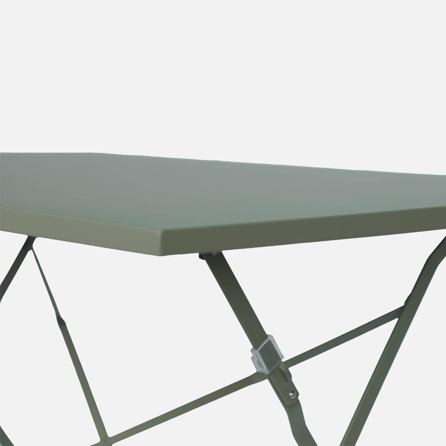 Prostokątny składany metalowy stół ogrodowy 110 x 70 cm, dla 4 osób - Khaki,sweeek,Photo3