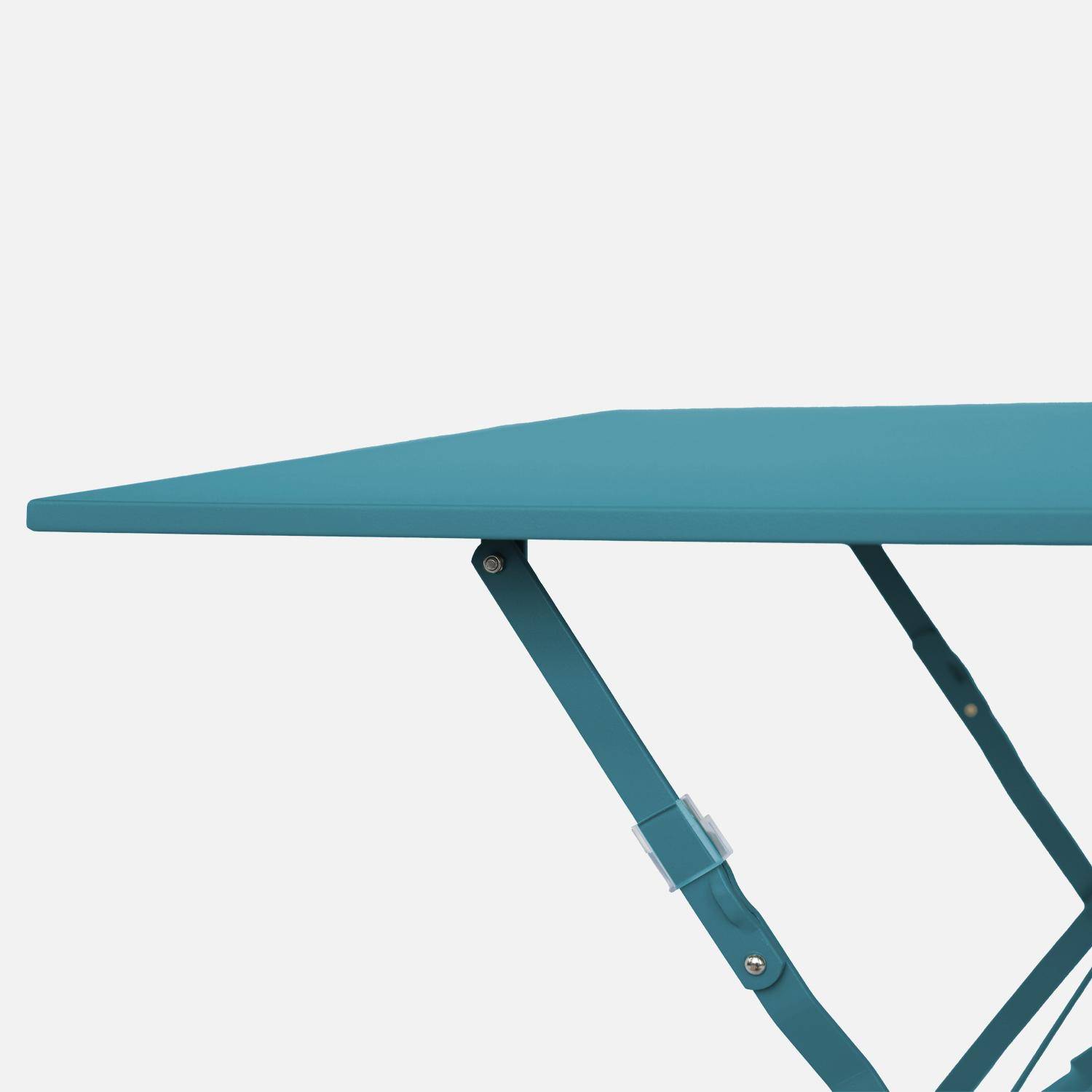 Table jardin bistrot carrée pliable 70x70cm, 2 places en acier thermolaqué,sweeek,Photo5