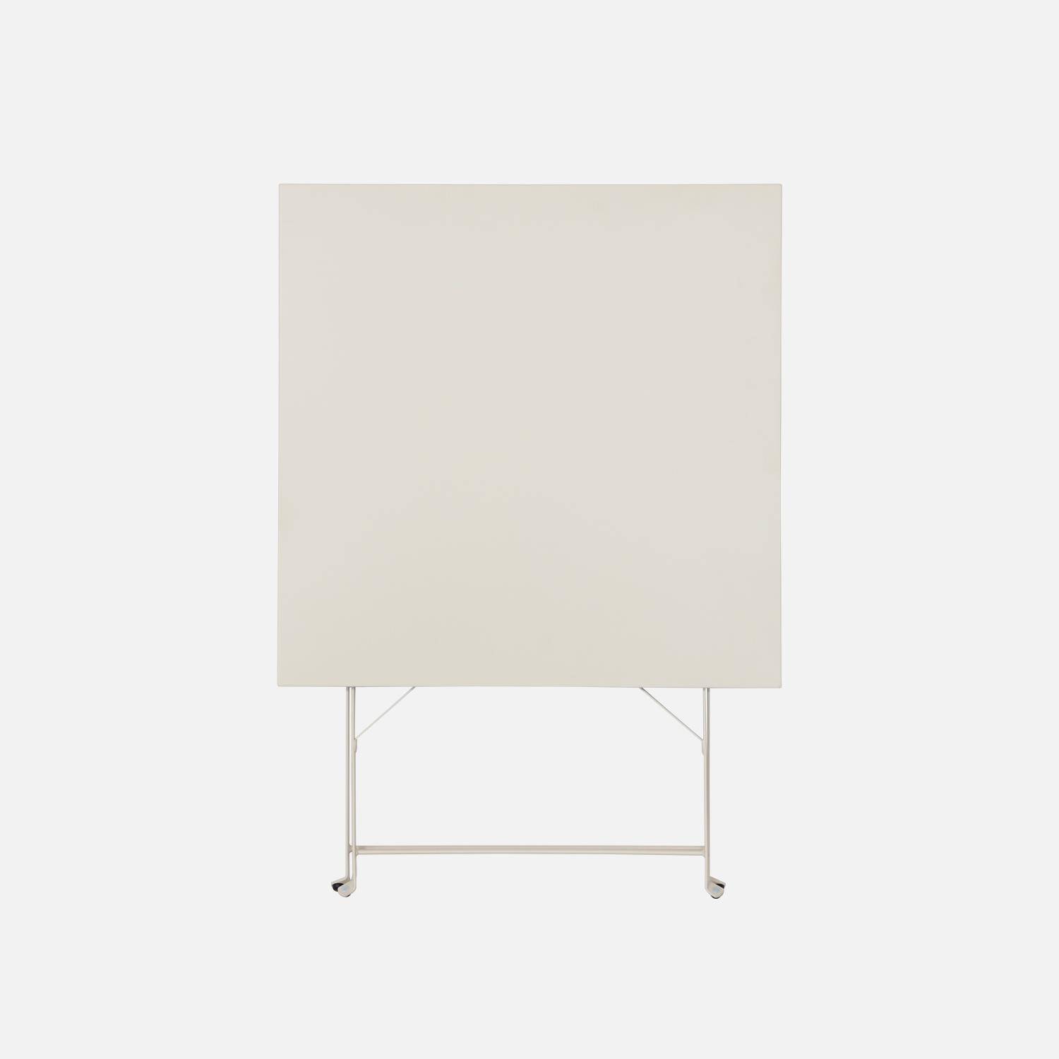 Folding metal bistro garden table 70 x 70cm, seats 2, Emilia 70x70cm, Beige, 70x70x71 cm Photo4