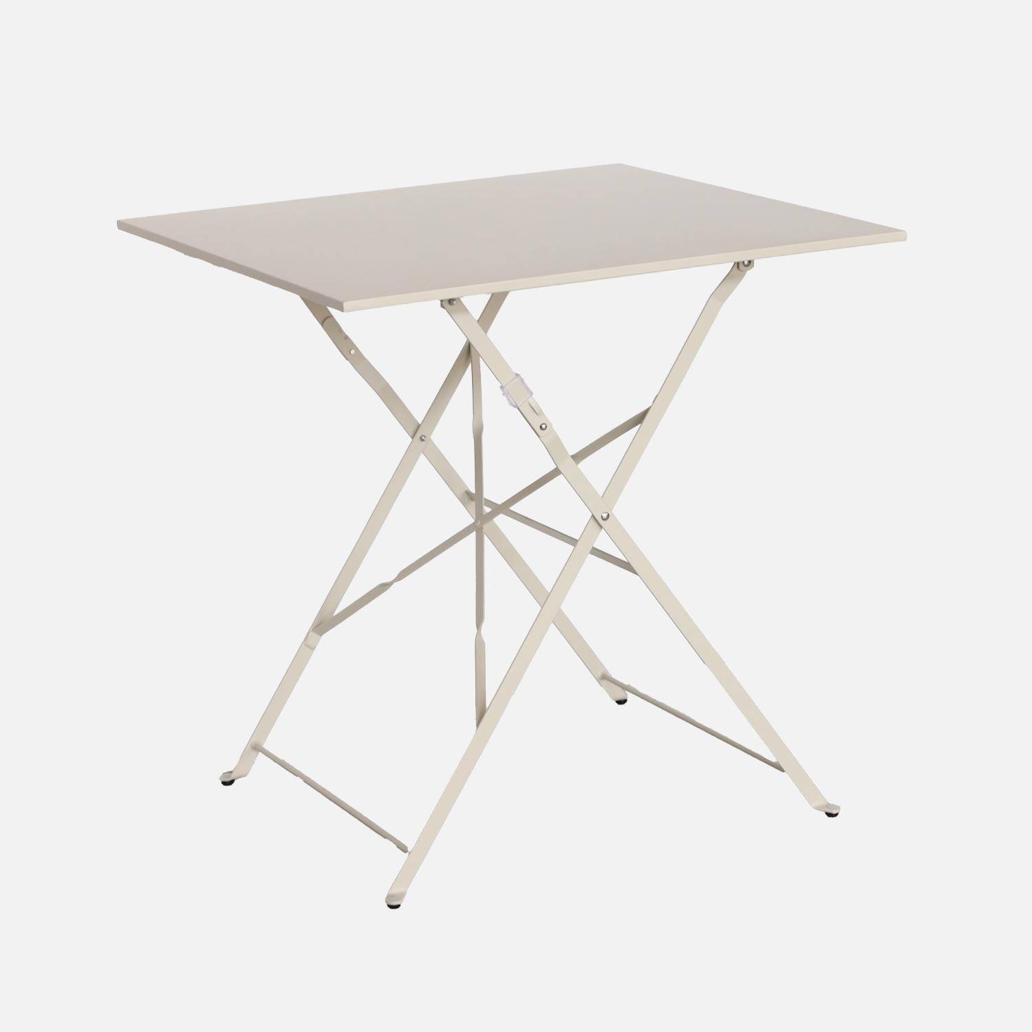 Folding metal bistro garden table 70 x 70cm, seats 2, Emilia 70x70cm, Beige, 70x70x71 cm Photo3