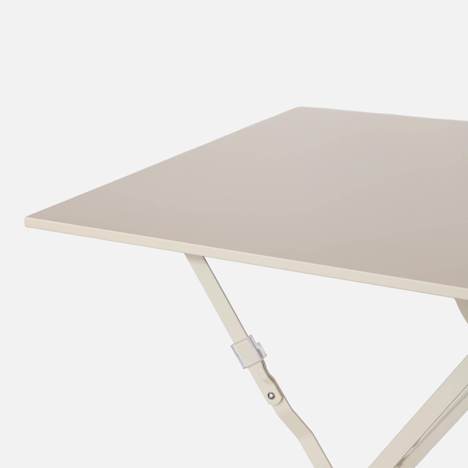 Folding metal bistro garden table 70 x 70cm, seats 2, Emilia 70x70cm, Beige, 70x70x71 cm Photo5