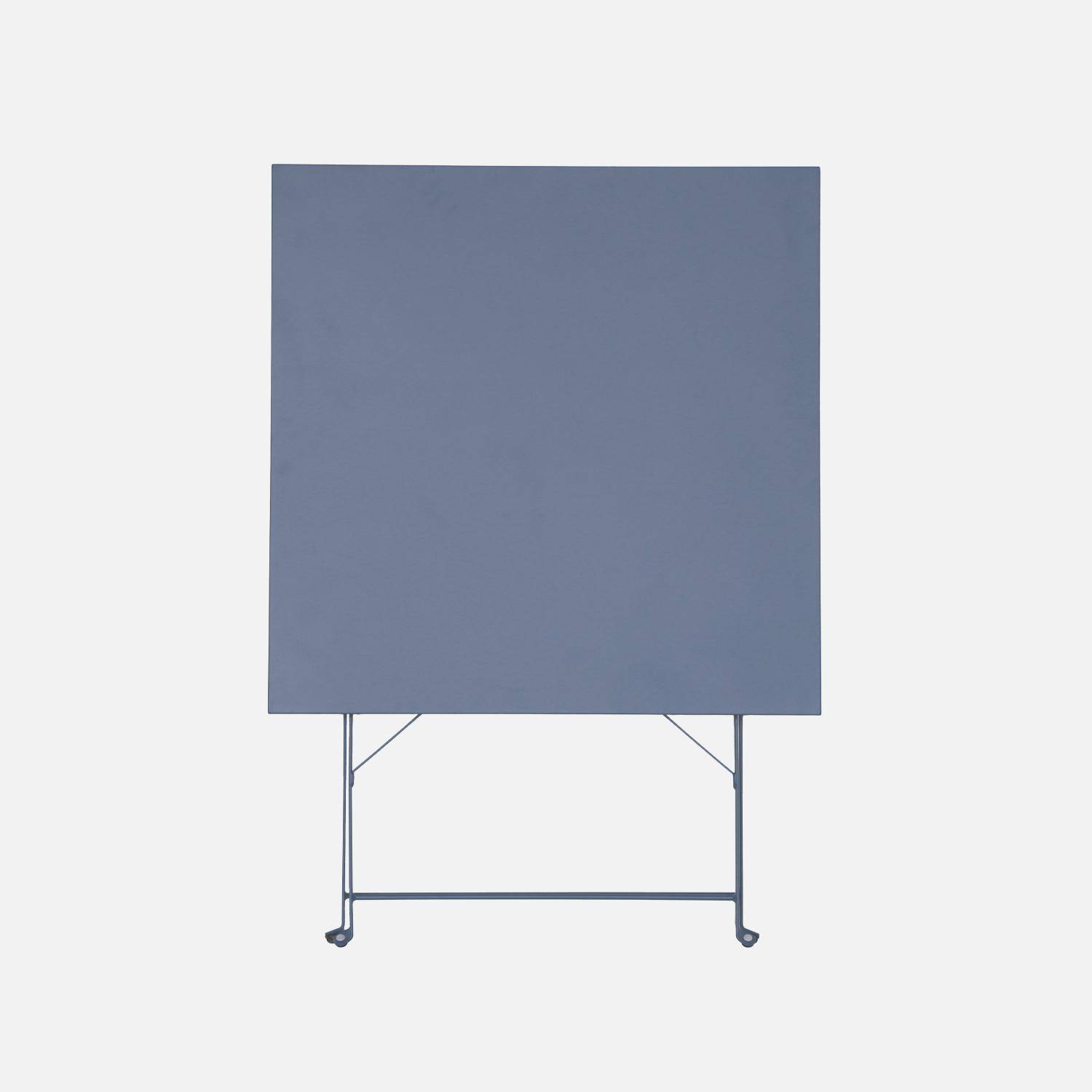 Table jardin bistrot carrée pliable 70x70cm, 2 places en acier thermolaqué,sweeek,Photo4