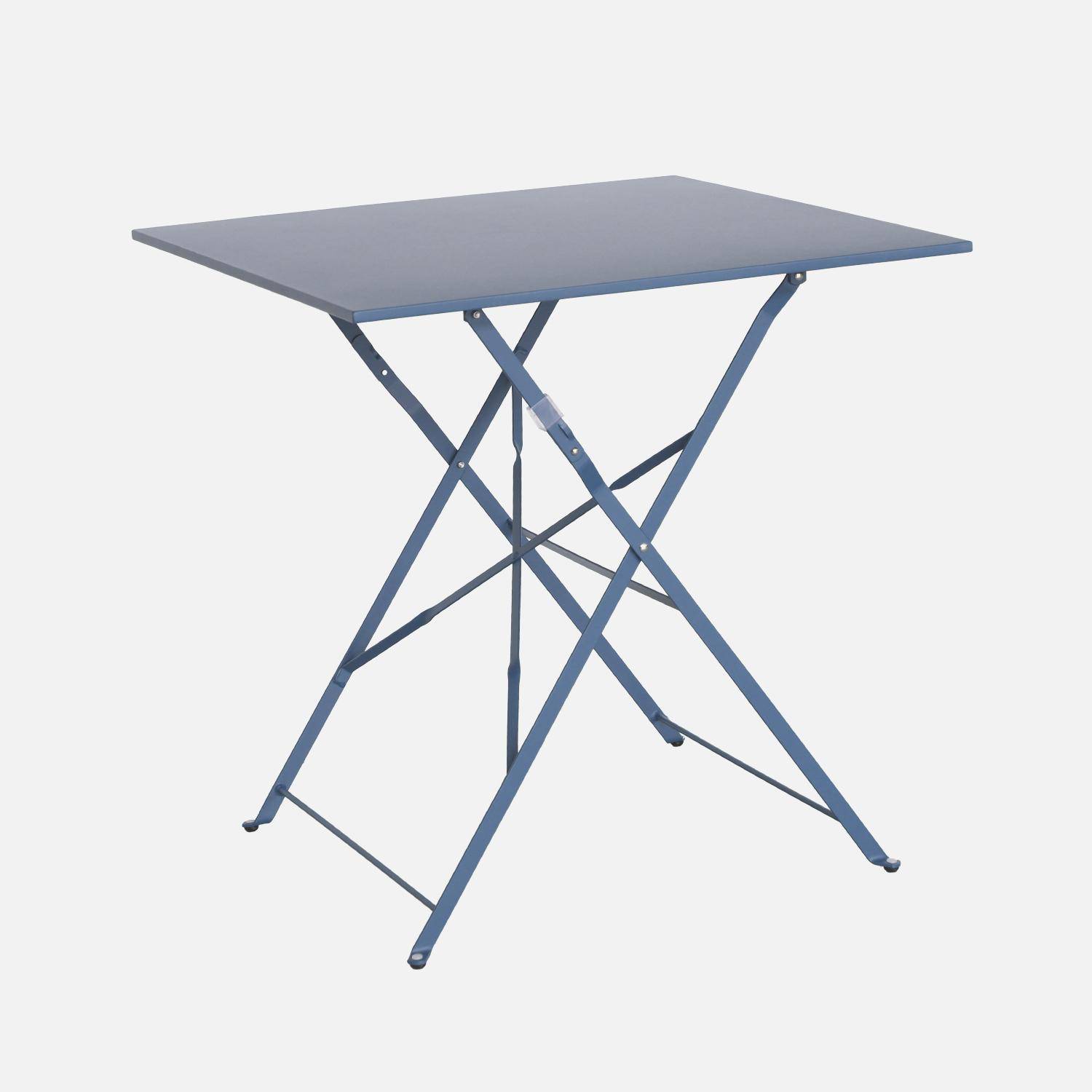 Table jardin bistrot carrée pliable 70x70cm, 2 places en acier thermolaqué Photo3