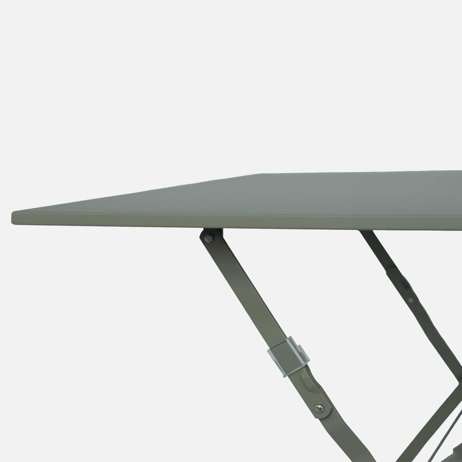 Square folding bistro garden table 70x70cm, 2-seater in powder-coated steel Photo5
