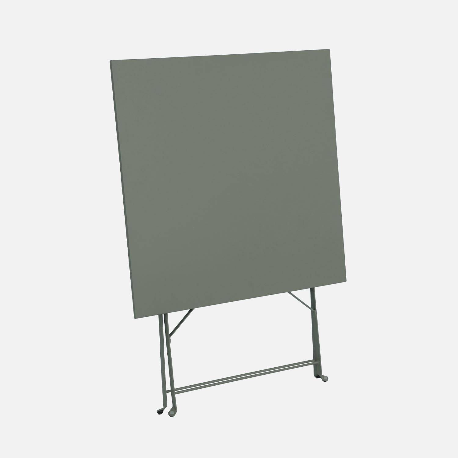 Square folding bistro garden table 70x70cm, 2-seater in powder-coated steel Photo4