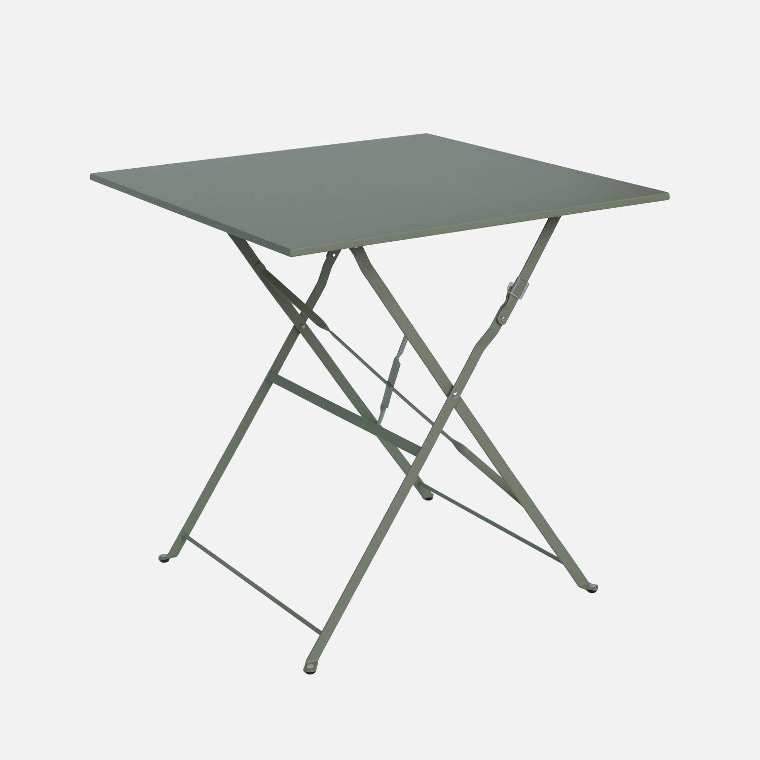 Square folding bistro garden table 70x70cm, 2-seater in powder-coated steel Photo3