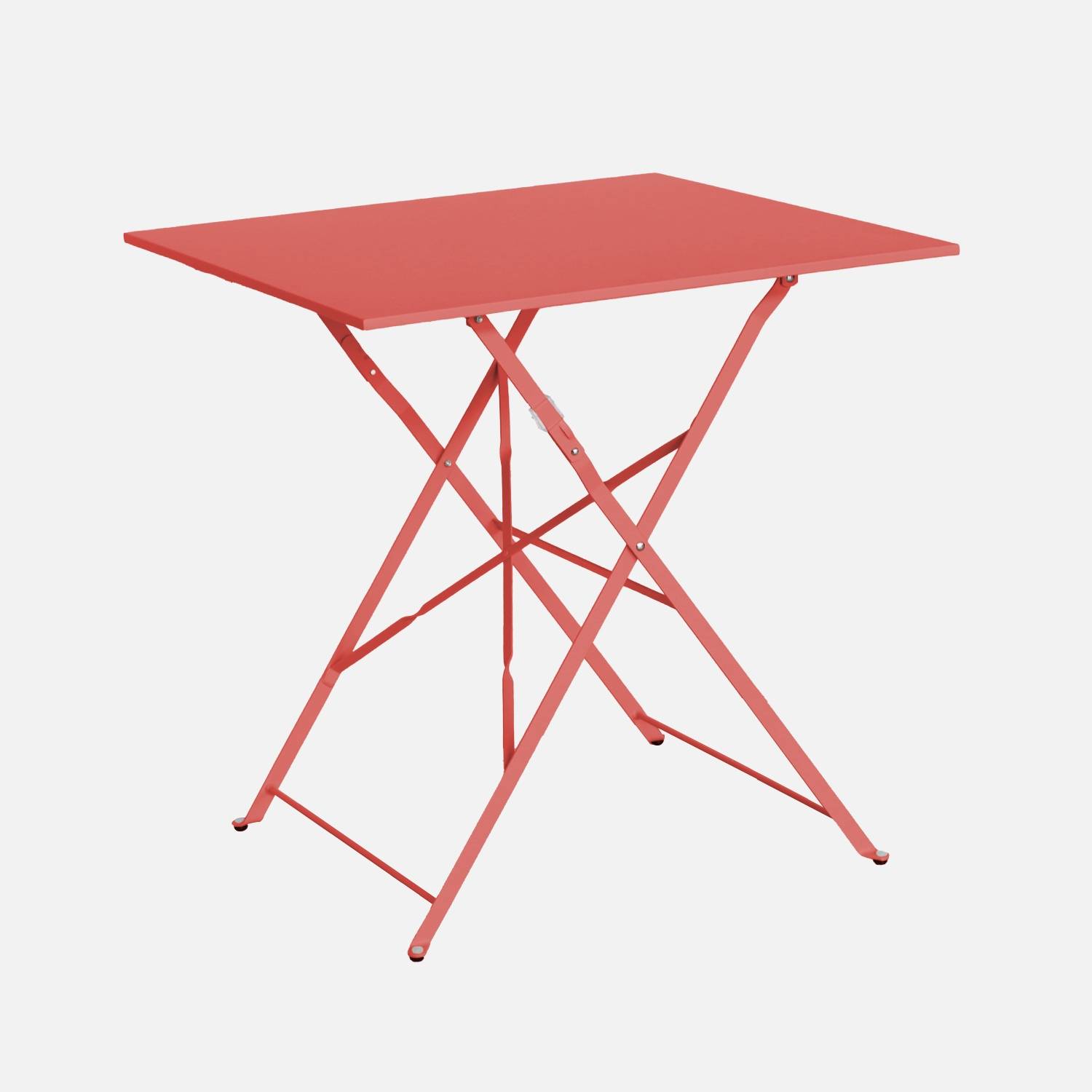 Table jardin carrée en acier thermolaqué, terracotta