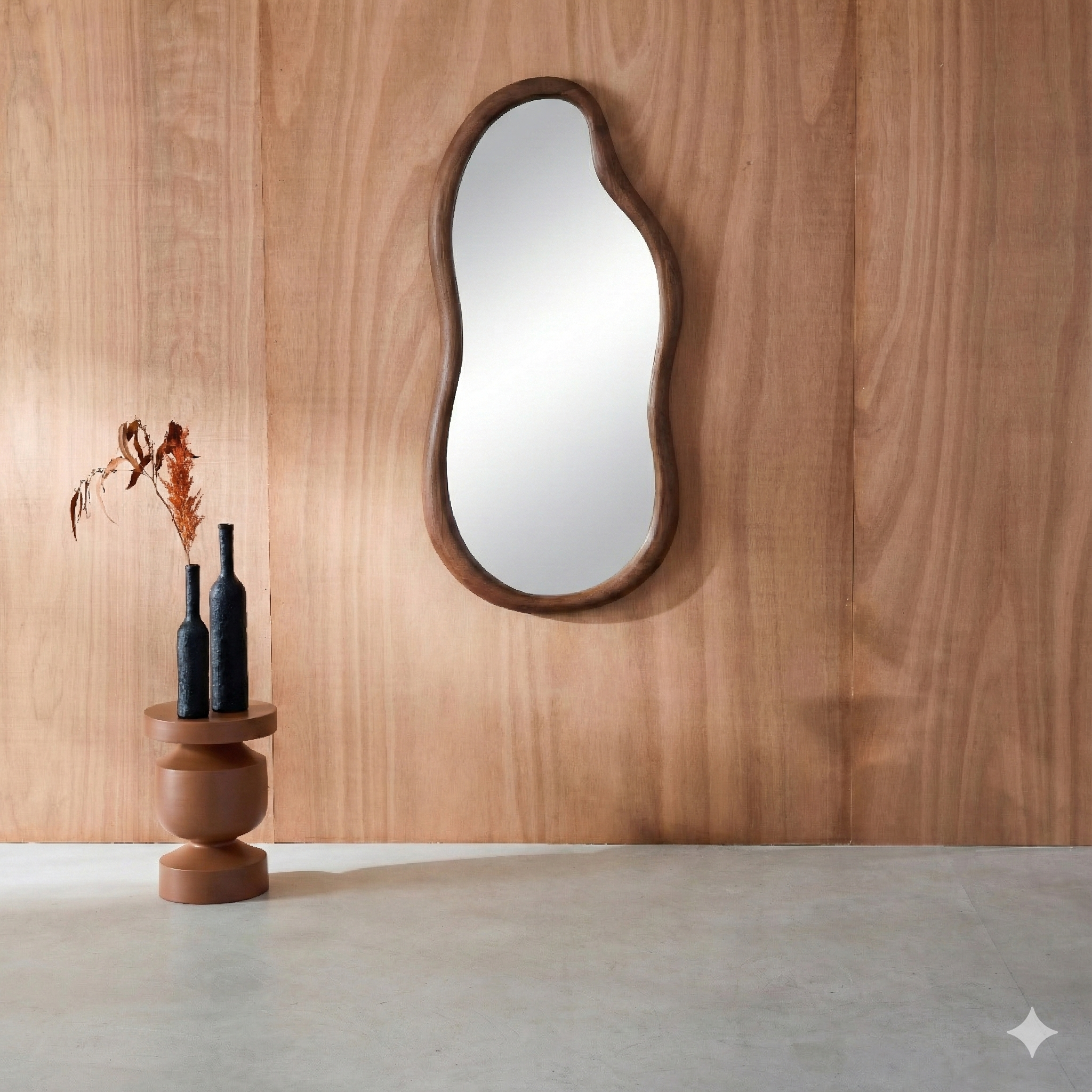 Espelho orgânico em madeira, Austin, Madeira de nogueira, 71x3x35.5 cm,sweeek,Photo1