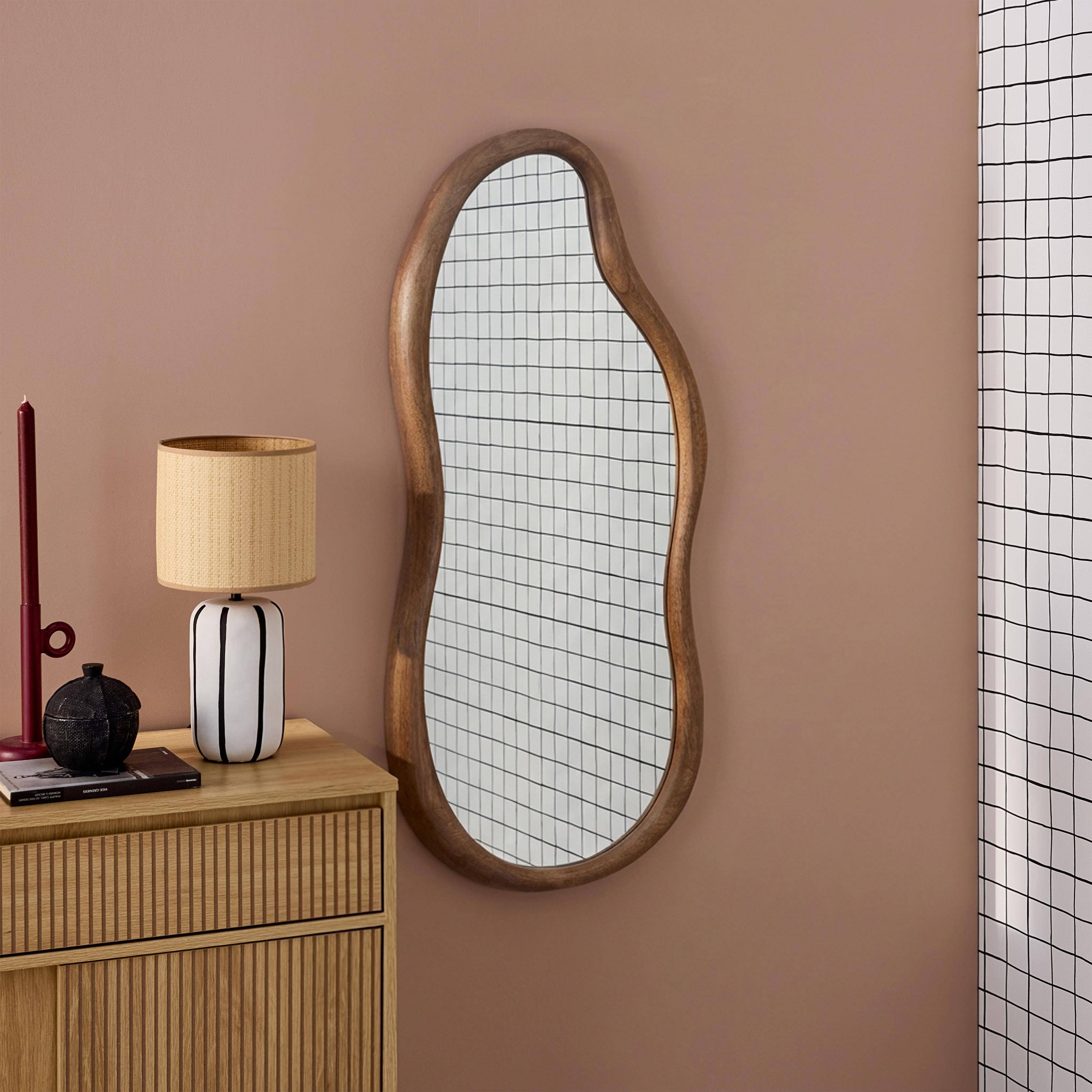 Wooden mirror, Austin, Walnut, 92x3x48 cm,sweeek,Photo1