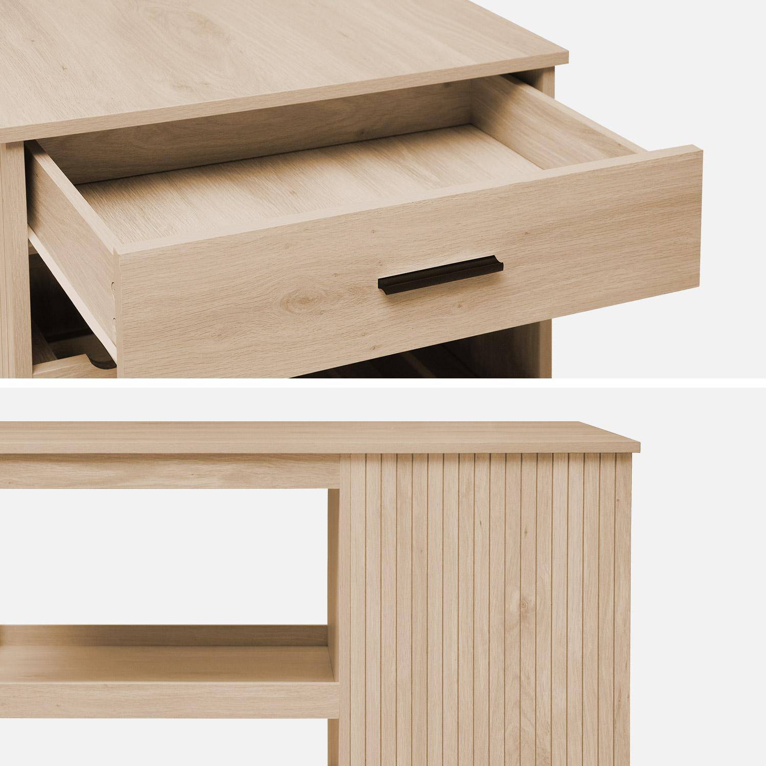 Natuurlijke keukentrolley met flessenrekken, BATZ, 5 planken, met wielen, 100 x 60 x 89 cm,sweeek,Photo5