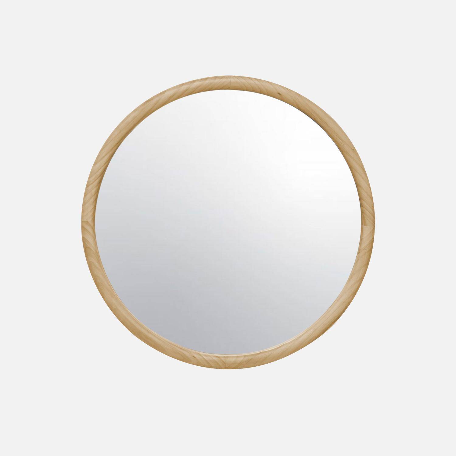 Miroir rond en bois de pin Ø60cm GEORGIA naturel Photo2