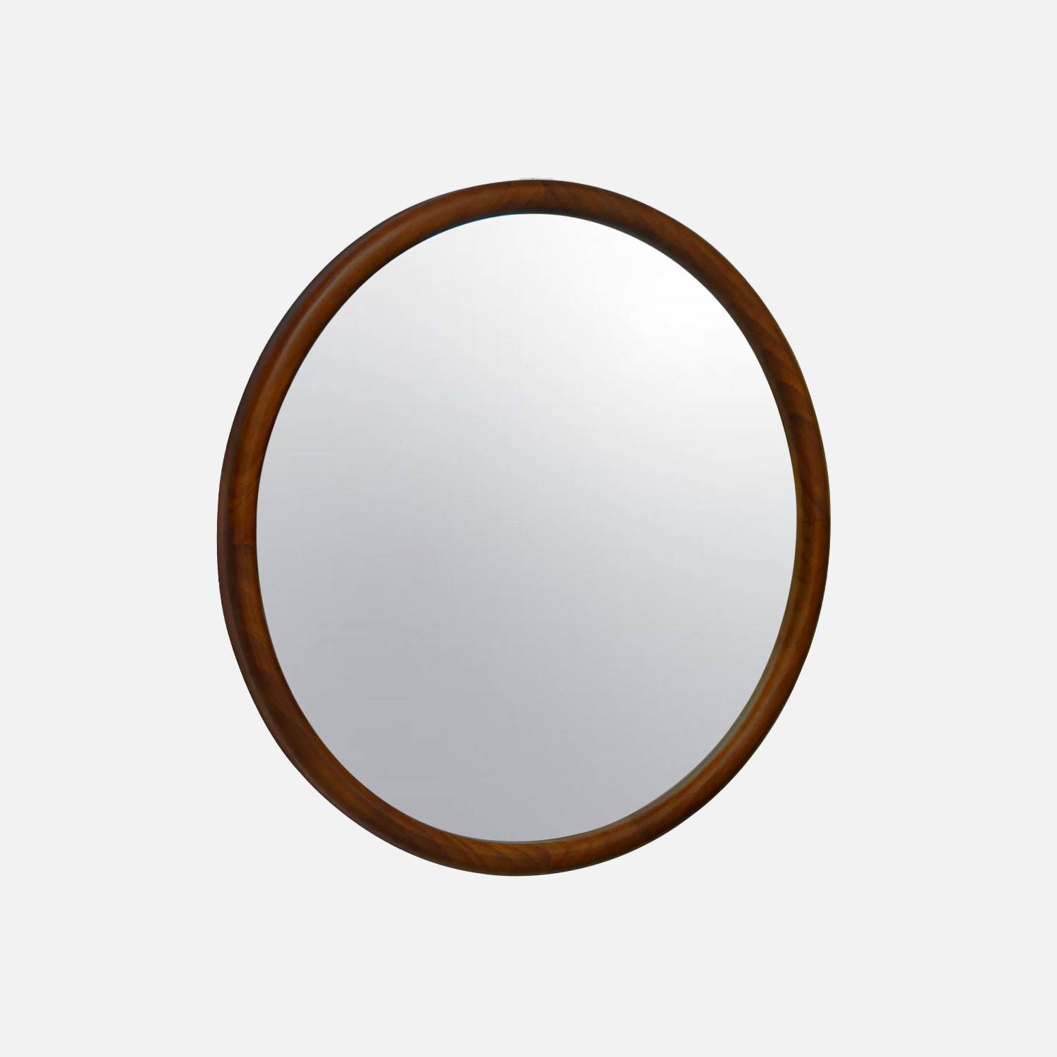 Specchio rotondo in legno di pino, 60cm, Marrone