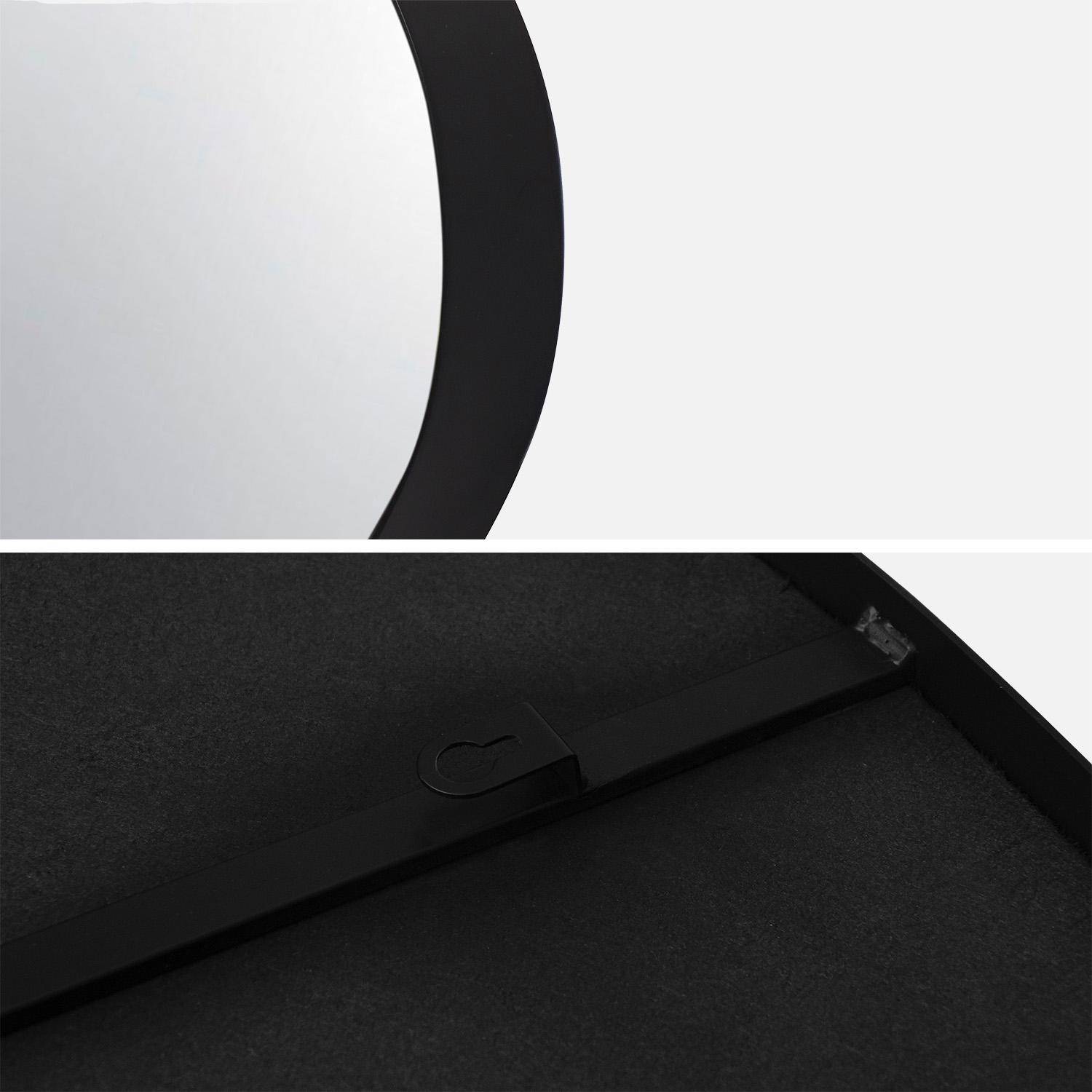 Espejo de metal negro, Harvey, Negro, 64x3x45.5 cm,sweeek,Photo6