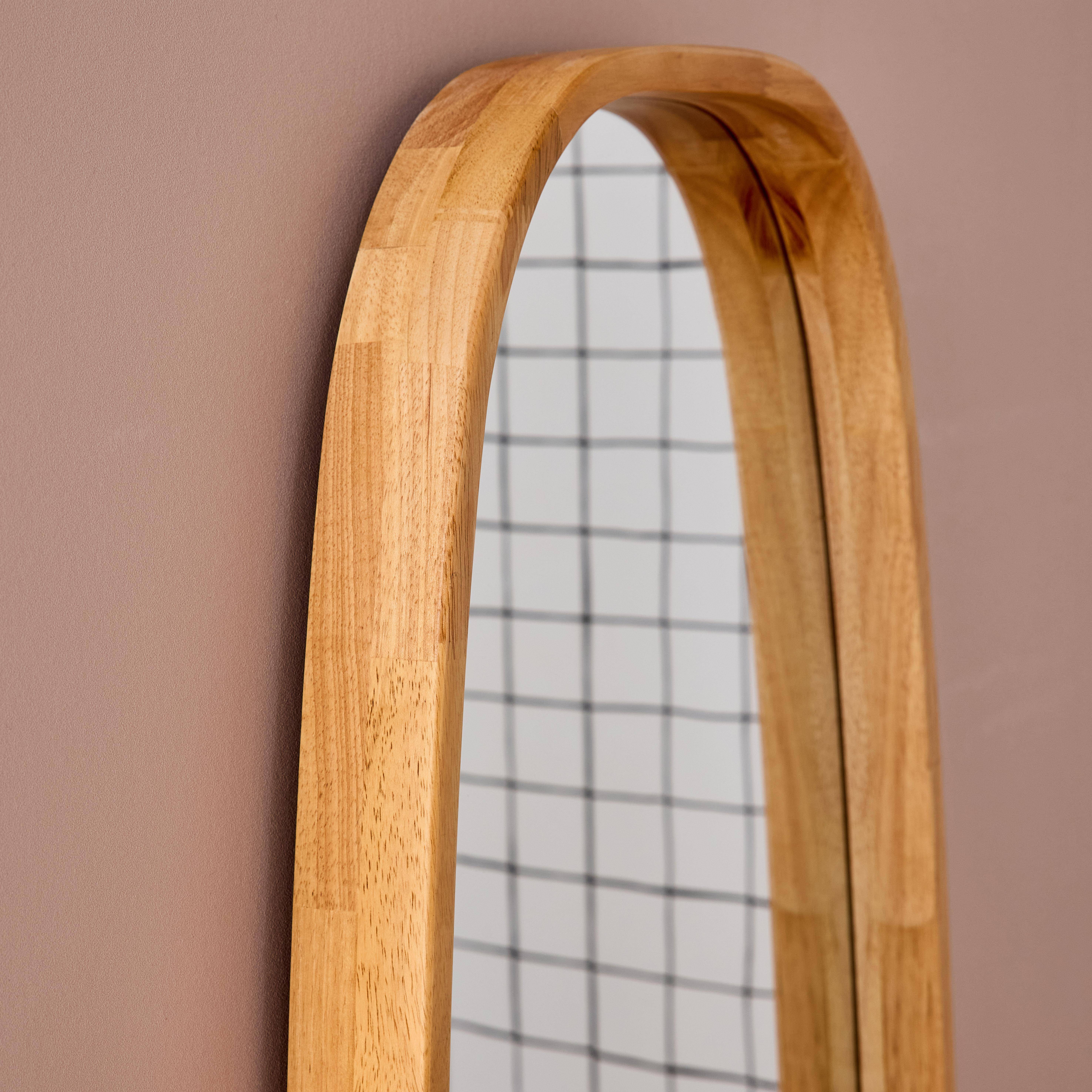 Espejo rectangular de madera, Jamie, Madera clara, 120x5x40 cm,sweeek,Photo2