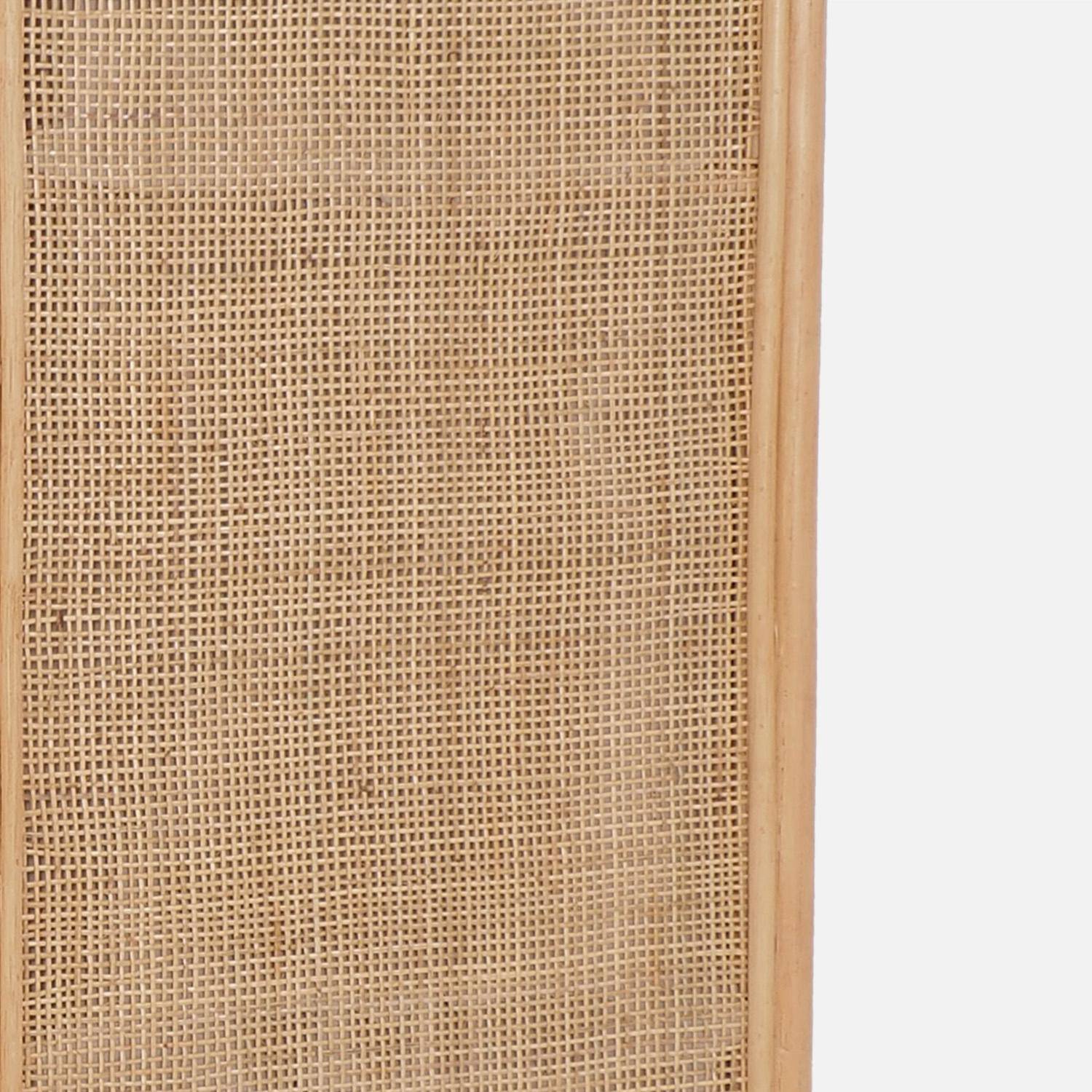 Opvouwbaar kamerscherm van rotan en vlechtwerk, natuurlijk hout, vintage. Photo5