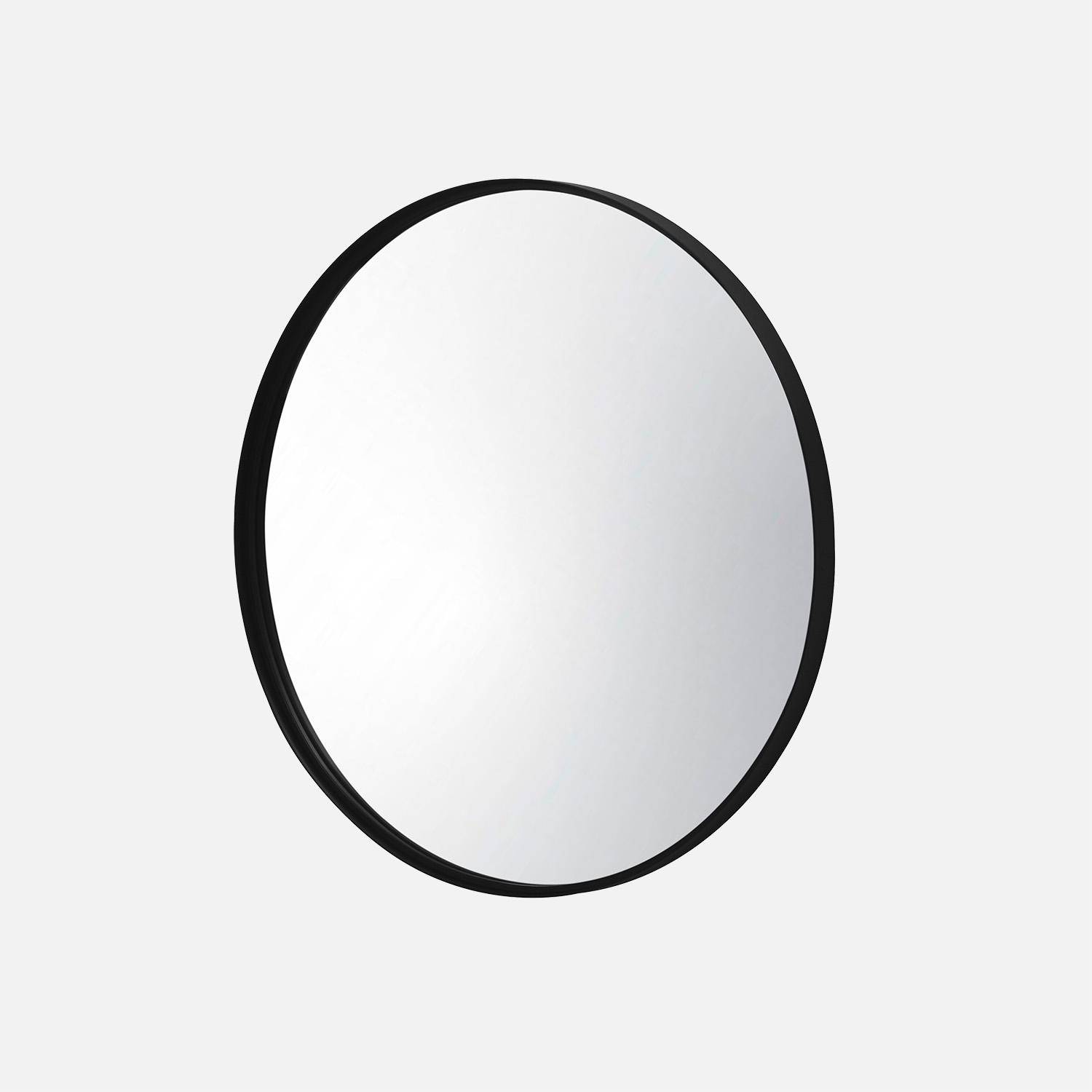 Miroir rond en métal Ø60cm MABEL, noir Photo1